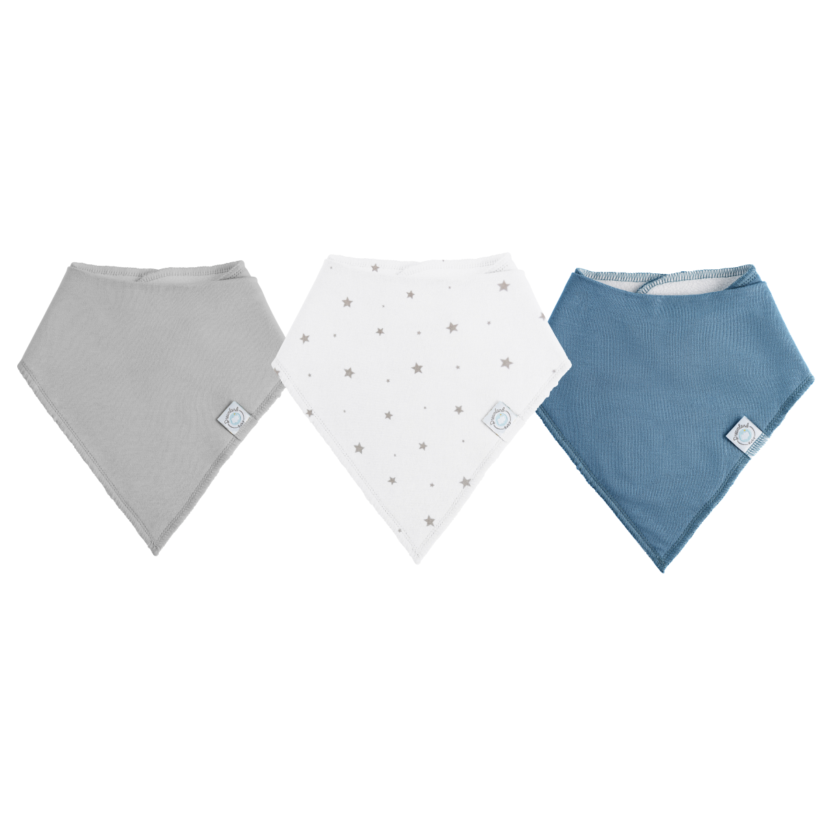 Dream Bandana Bib - 3 Pack Dreamland Baby 3 Pack Grey Star 