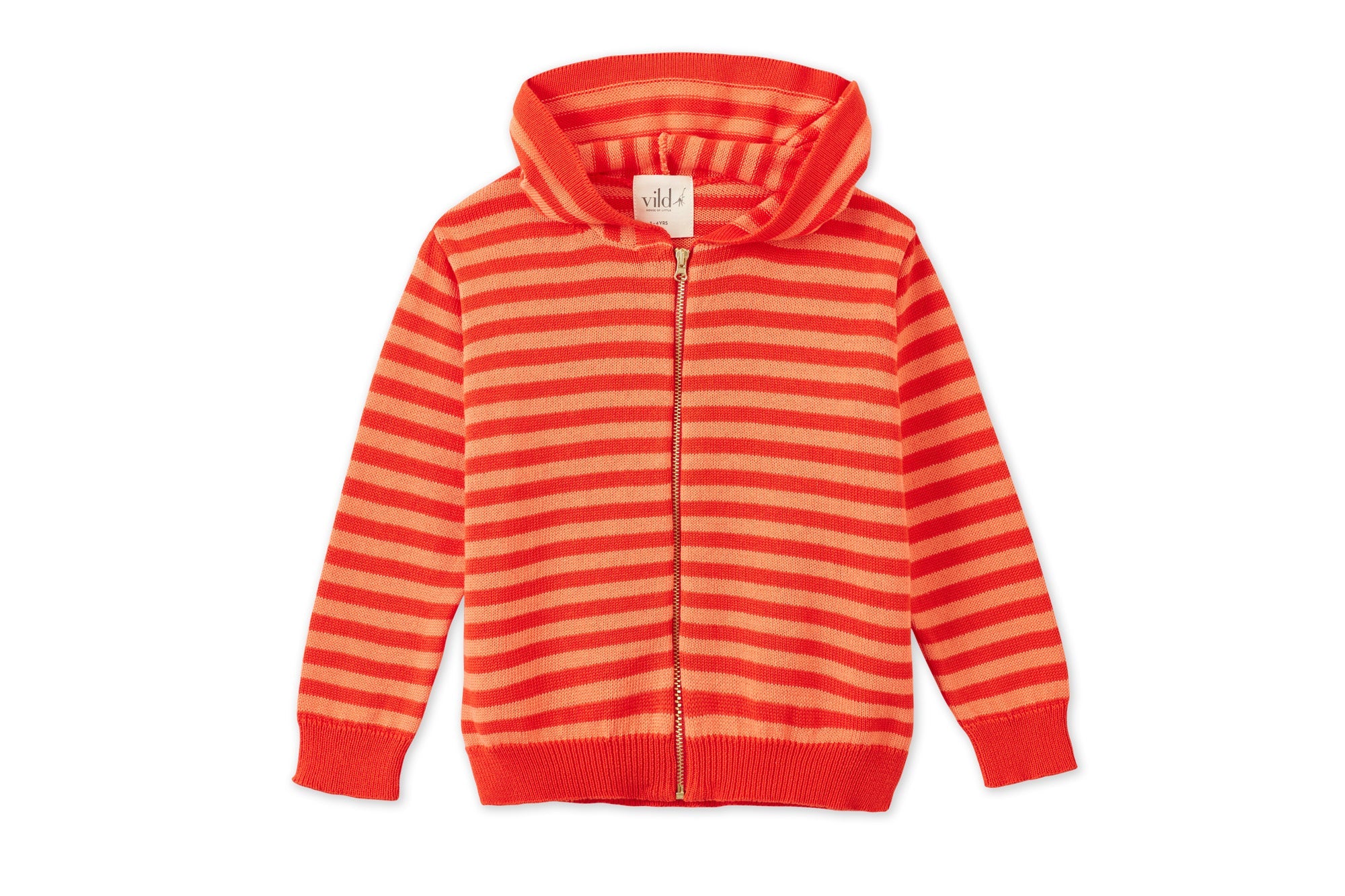 Organic Knit Cardigan Vild House of Little 0-6M Coral/Salmon Stripe 