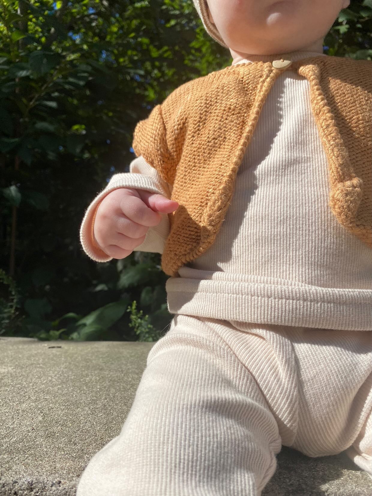 Organic Cotton Ribbed Knit Set in "Oat" Chubby Lamb   