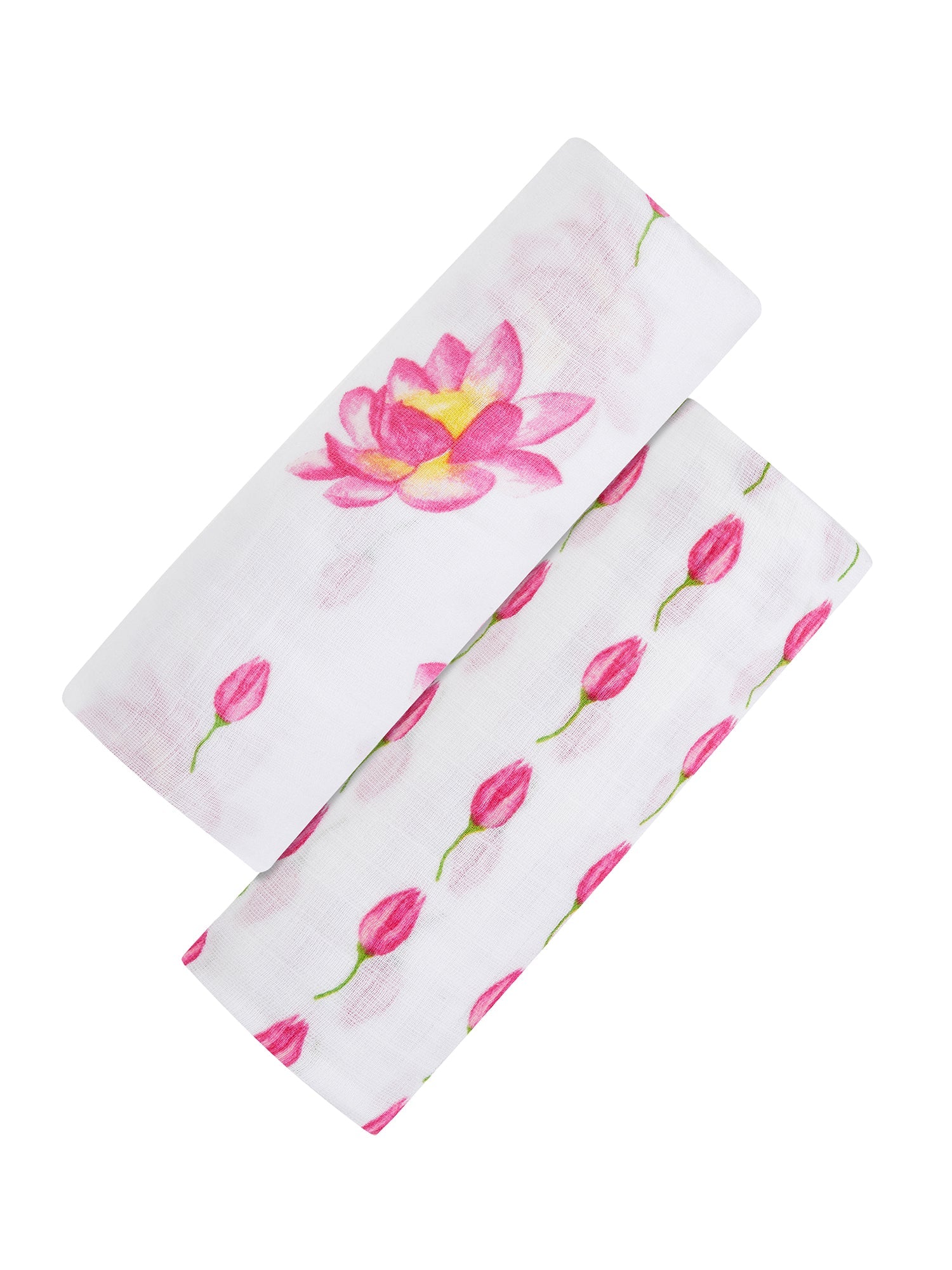 Organic Swaddle Set - Enchanted Garden (Magical Lotus & Flower Bud) Malabar Baby   