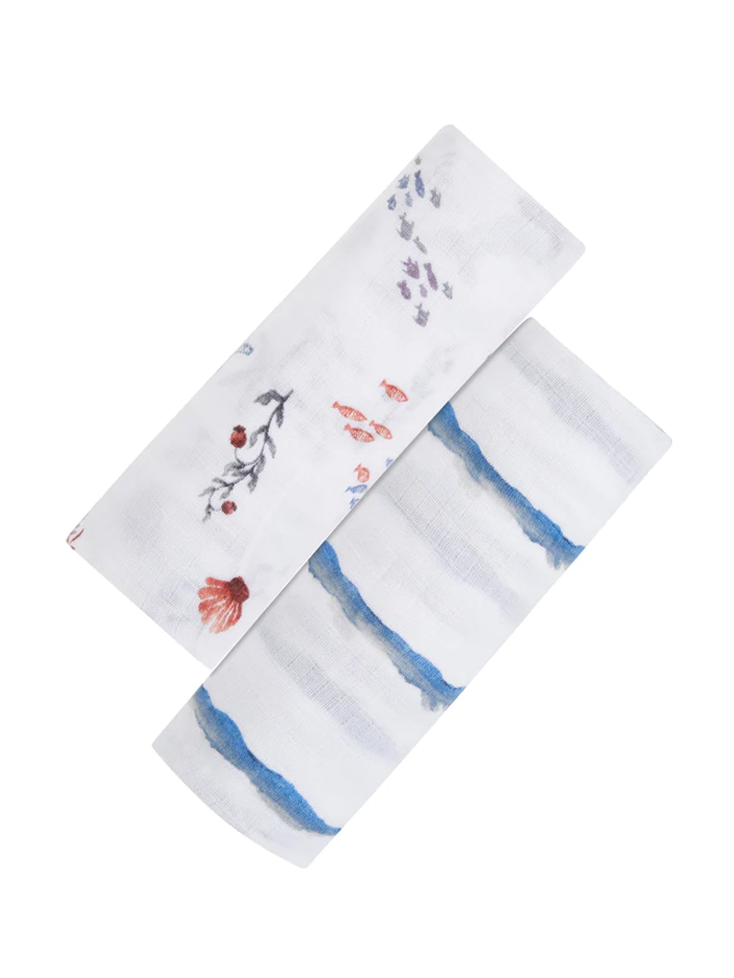 Organic Swaddle Set - Life's a Beach (Under the Sea & Blue Octopus Stripe) Malabar Baby   