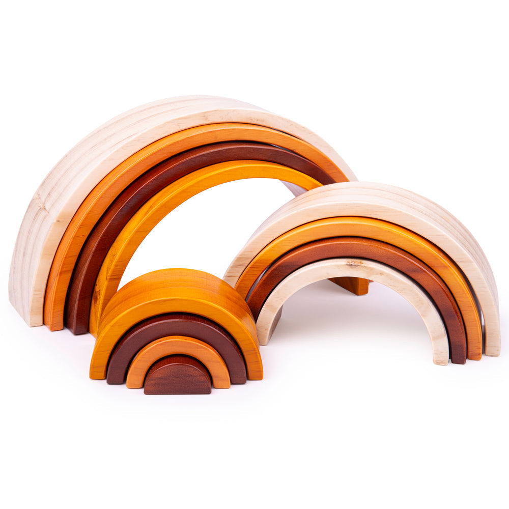 Natural Wooden Stacking Rainbow - Large Bigjigs Toys   