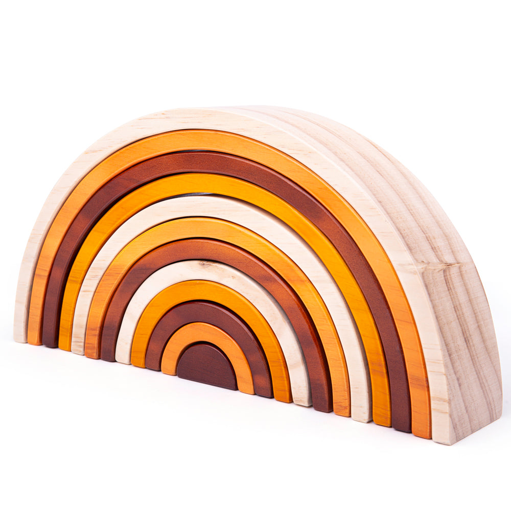 Natural Wooden Stacking Rainbow - Large Bigjigs Toys   