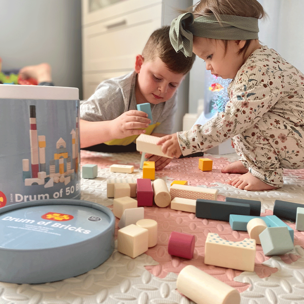 FSC® Certified Drum of 50 Bricks Bigjigs Toys   