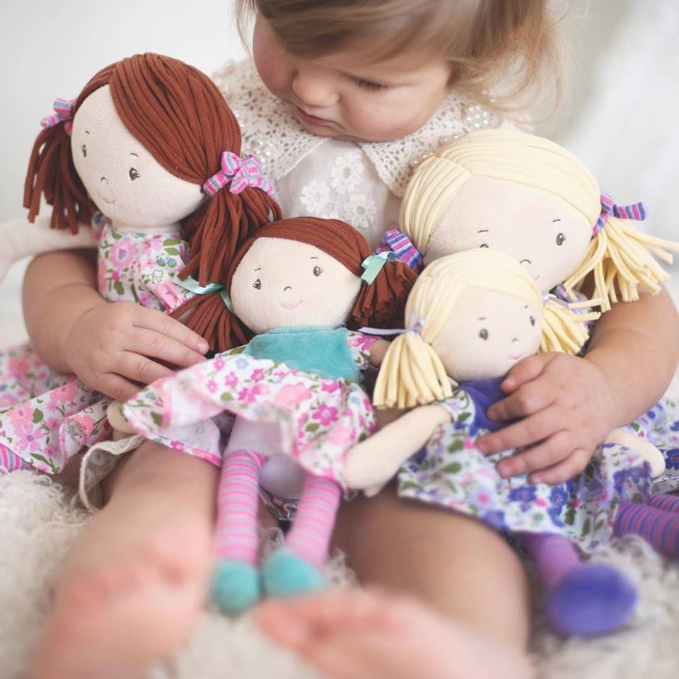 Lil'l Peggy Blonde Hair With Lilac & Pink Dress Tikiri Toys   