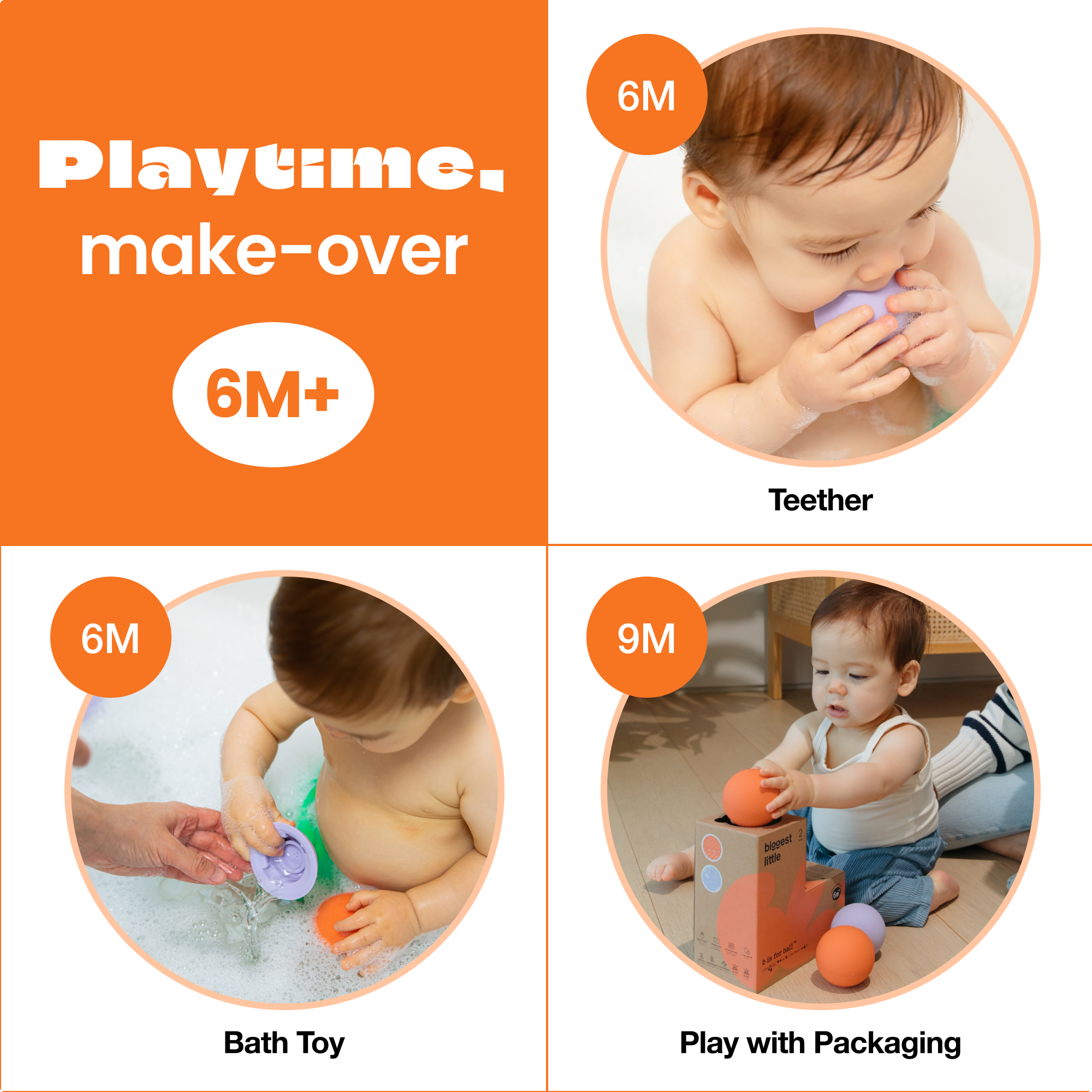 B Is for Ball™ - 3-Ball Set | Montessori-Inspired "L" Shape Toy Box Biggest Little   