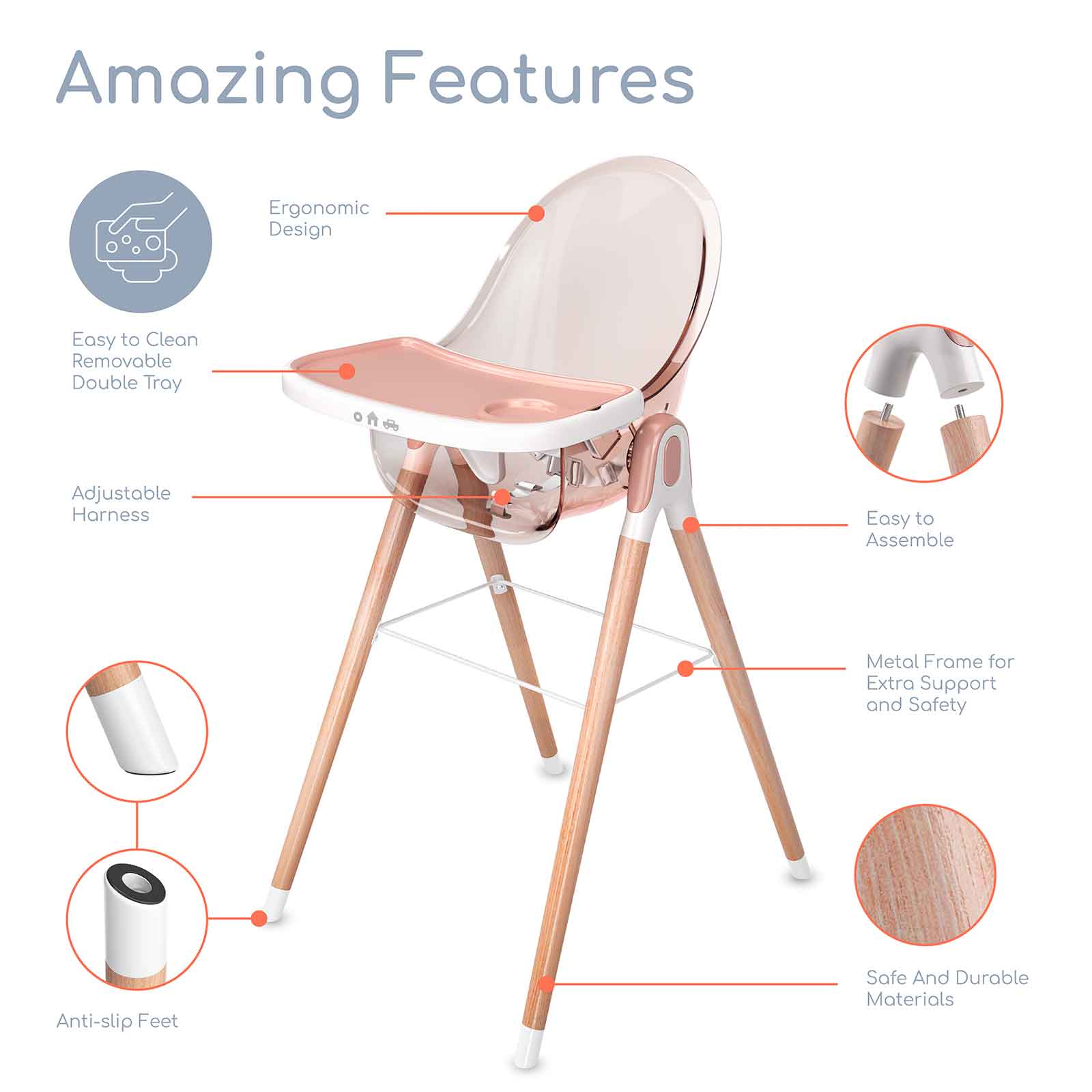 Children of Design 6 in 1 Classic High Chair Children of Design   