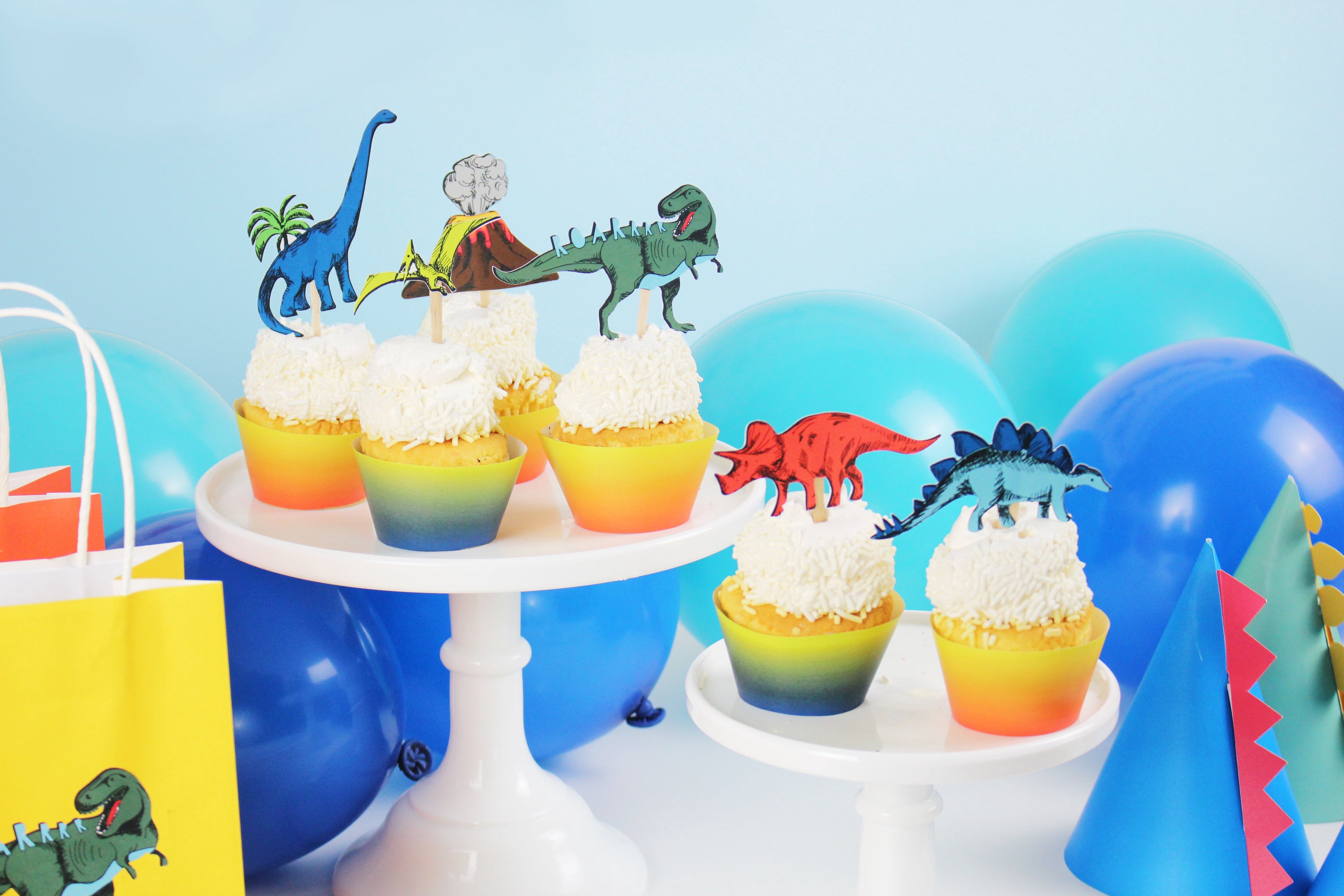 Dinosaur Cupcake Toppers and Wrappers, 12 Ct Merrilulu   