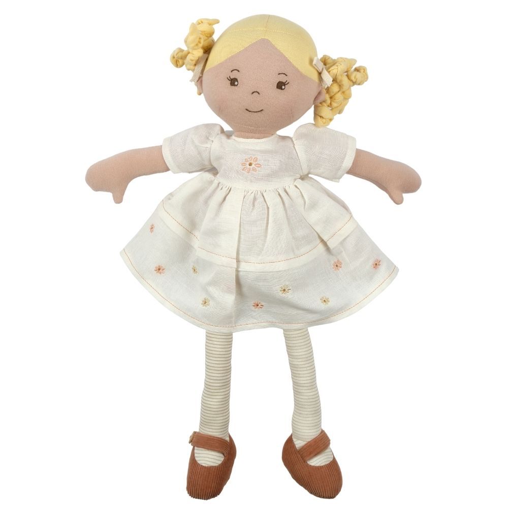 Priscy Blonde Haired Doll in White Linen Dress With Display Box Tikiri Toys   