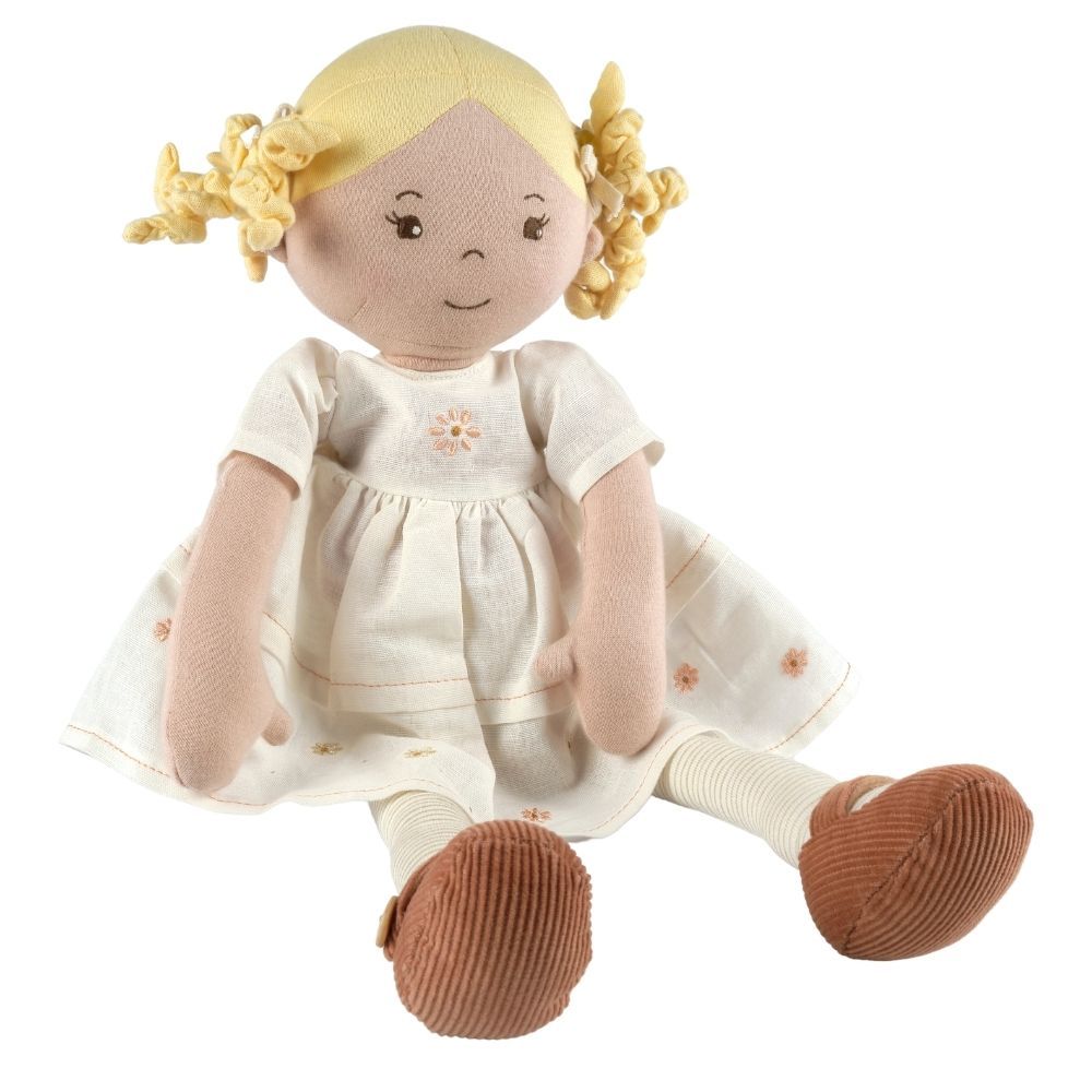 Priscy Blonde Haired Doll in White Linen Dress With Display Box Tikiri Toys   