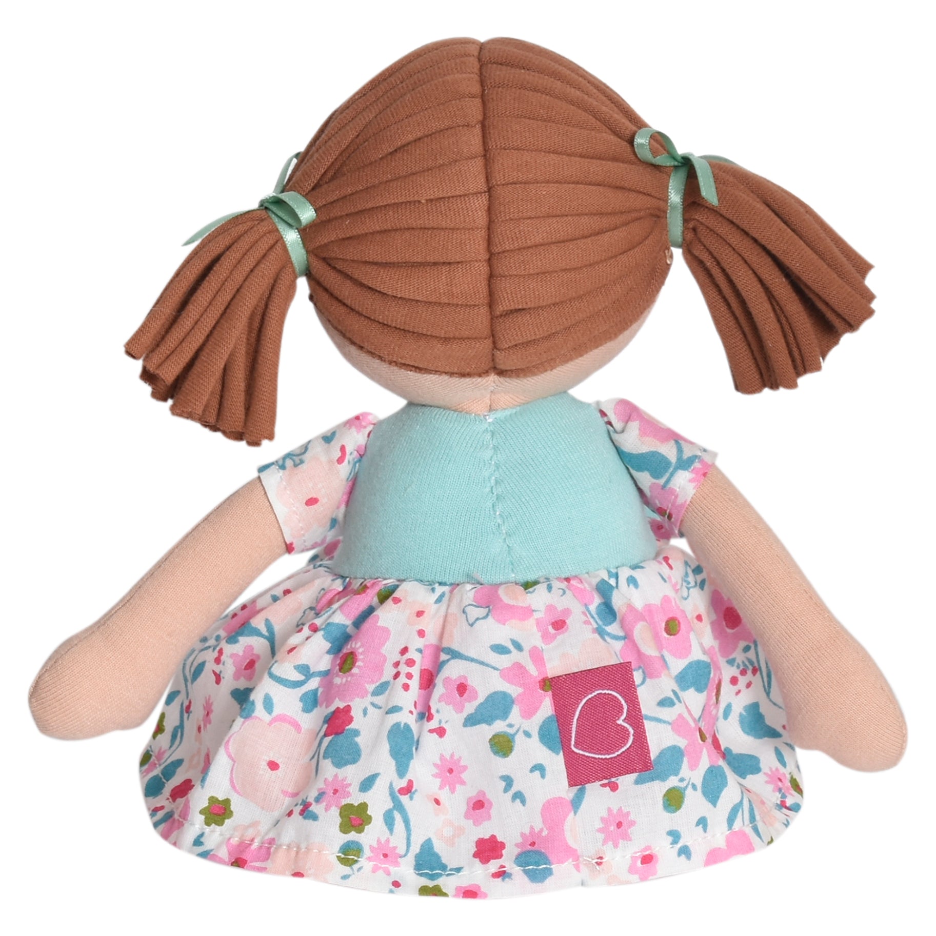 Lil'l Katy Dark Brown Hair With Pink & Sea Green Dress Tikiri Toys   