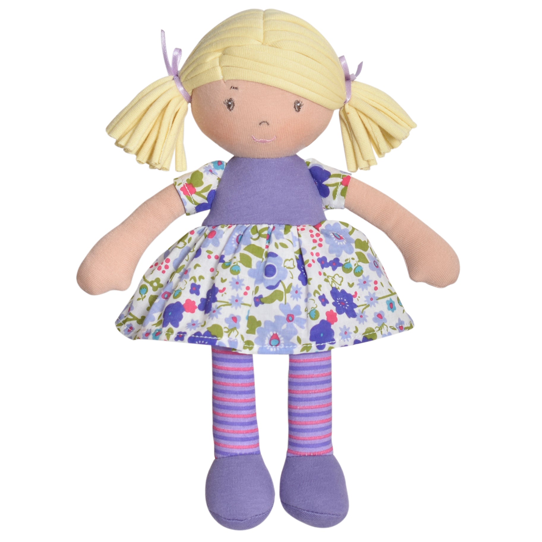 Lil'l Peggy Blonde Hair With Lilac & Pink Dress Tikiri Toys   