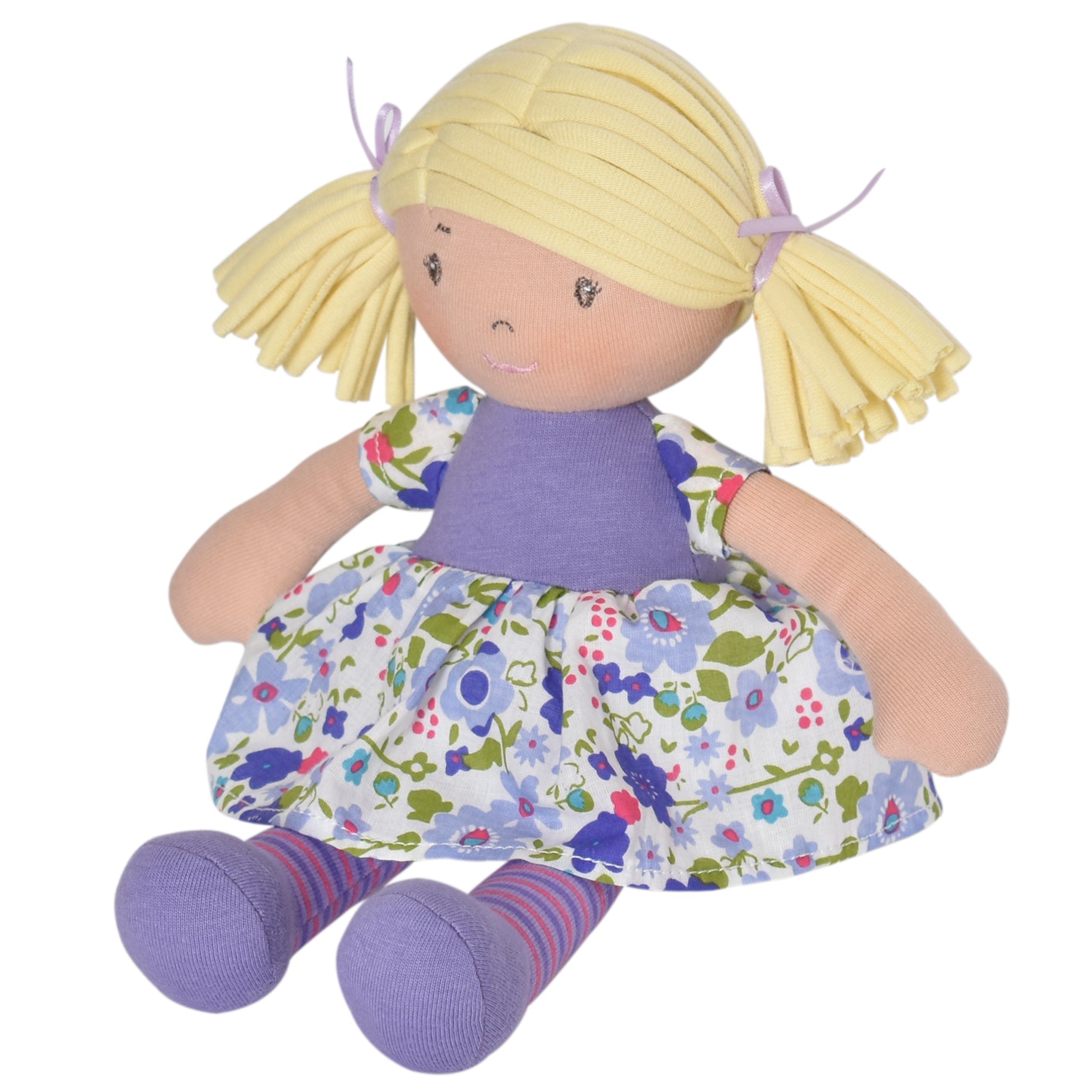 Lil'l Peggy Blonde Hair With Lilac & Pink Dress Tikiri Toys   