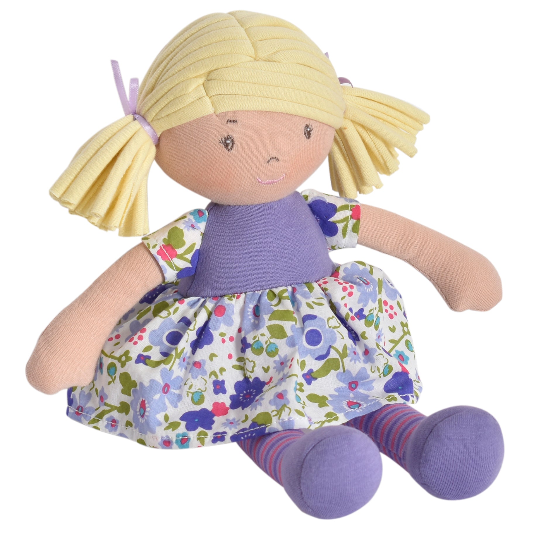 Lil'l Peggy Blonde Hair With Lilac & Pink Dress Tikiri Toys   