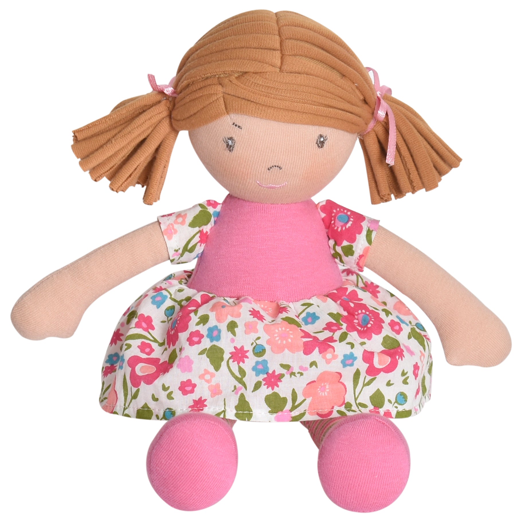 Lil'l Fran Light Brown Hair in Pink Floral Dress Tikiri Toys   