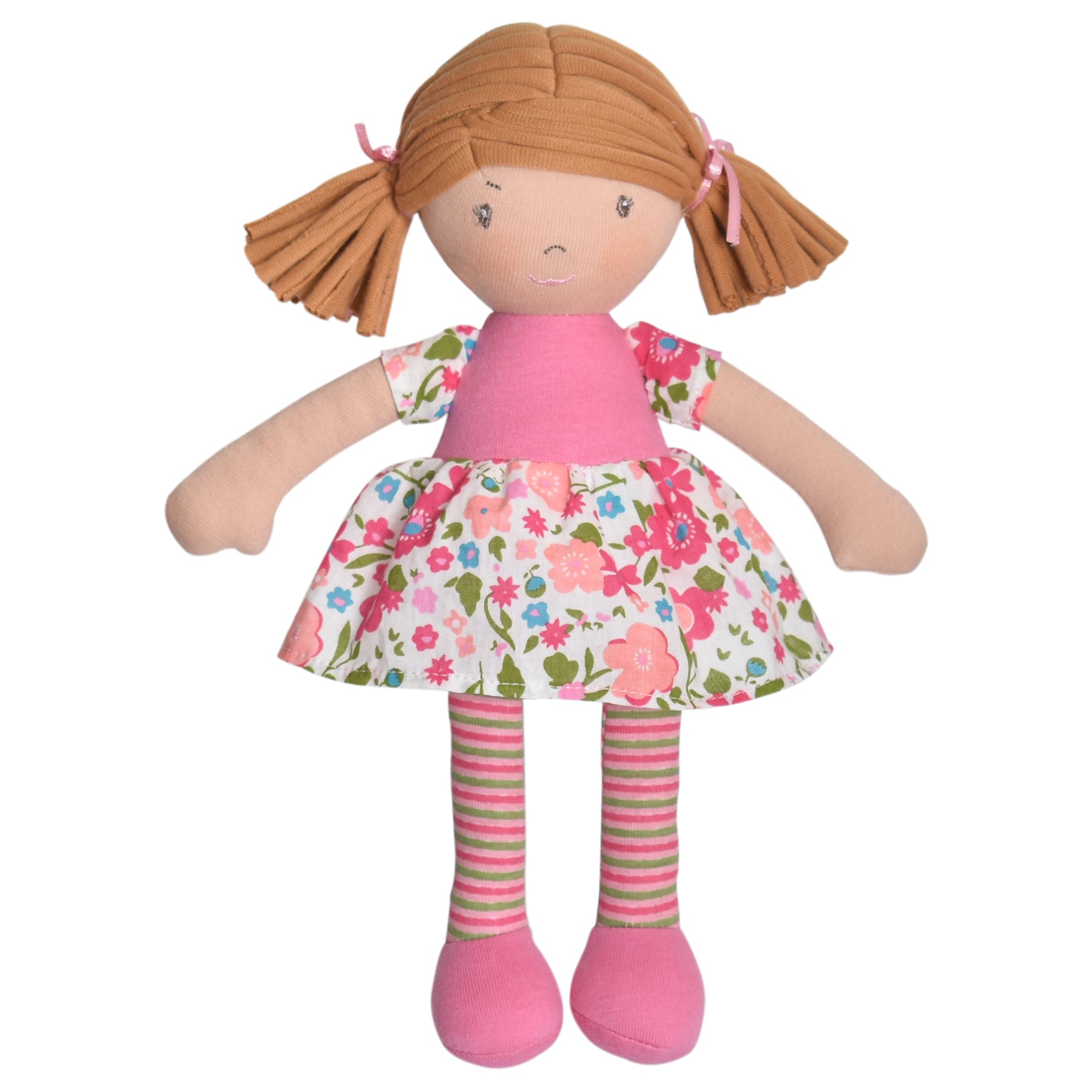 Lil'l Fran Light Brown Hair in Pink Floral Dress Tikiri Toys   