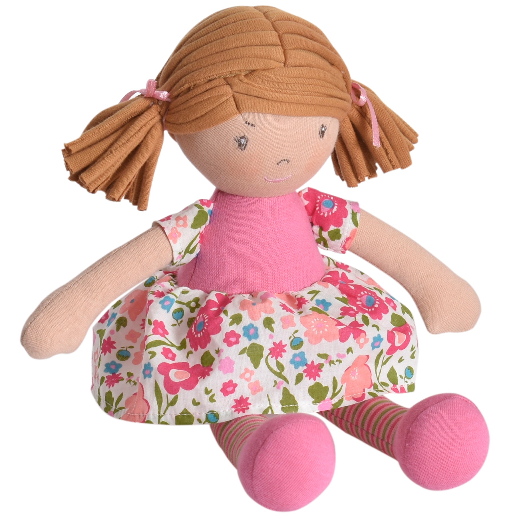 Lil'l Fran Light Brown Hair in Pink Floral Dress Tikiri Toys   