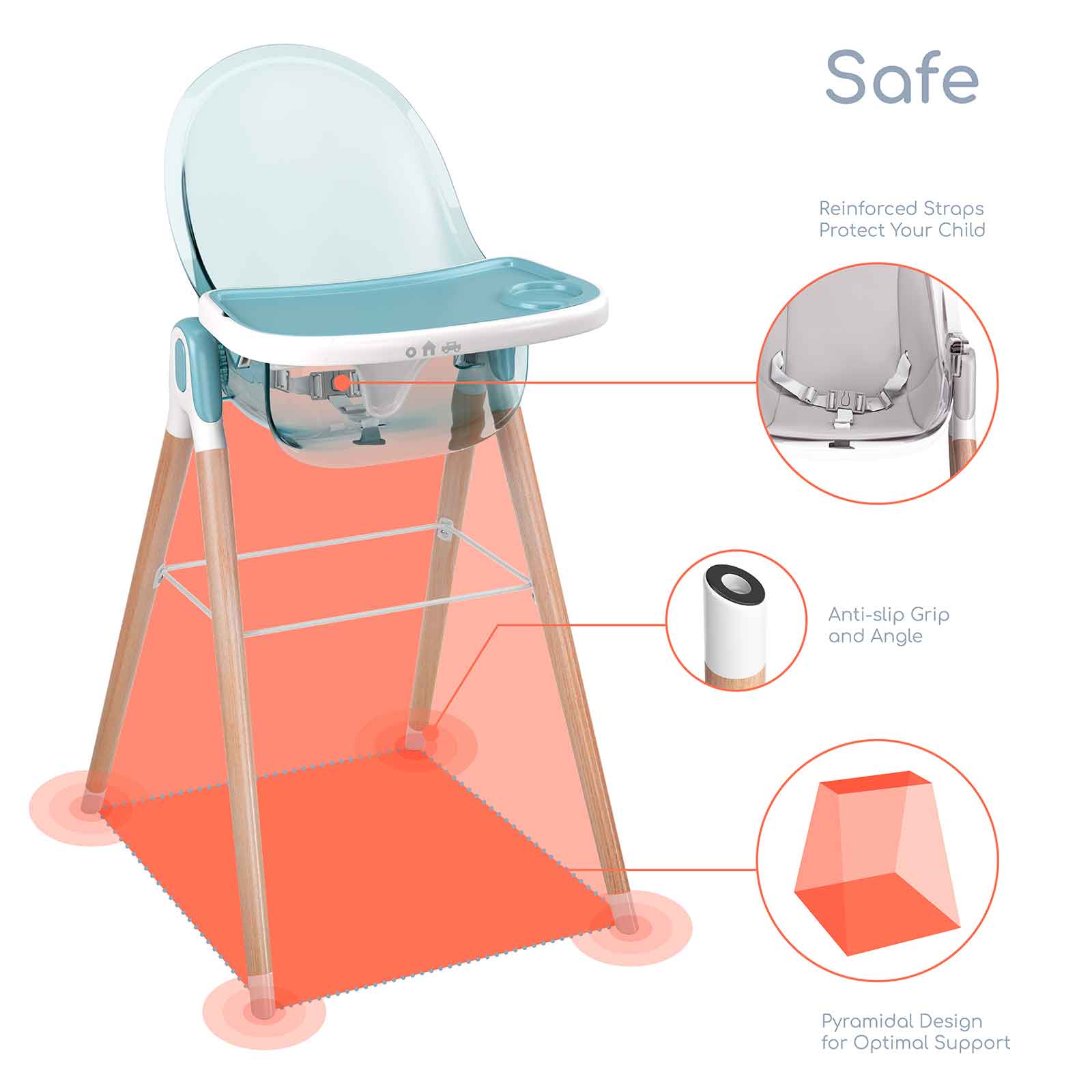 Children of Design 6 in 1 Classic High Chair Children of Design   