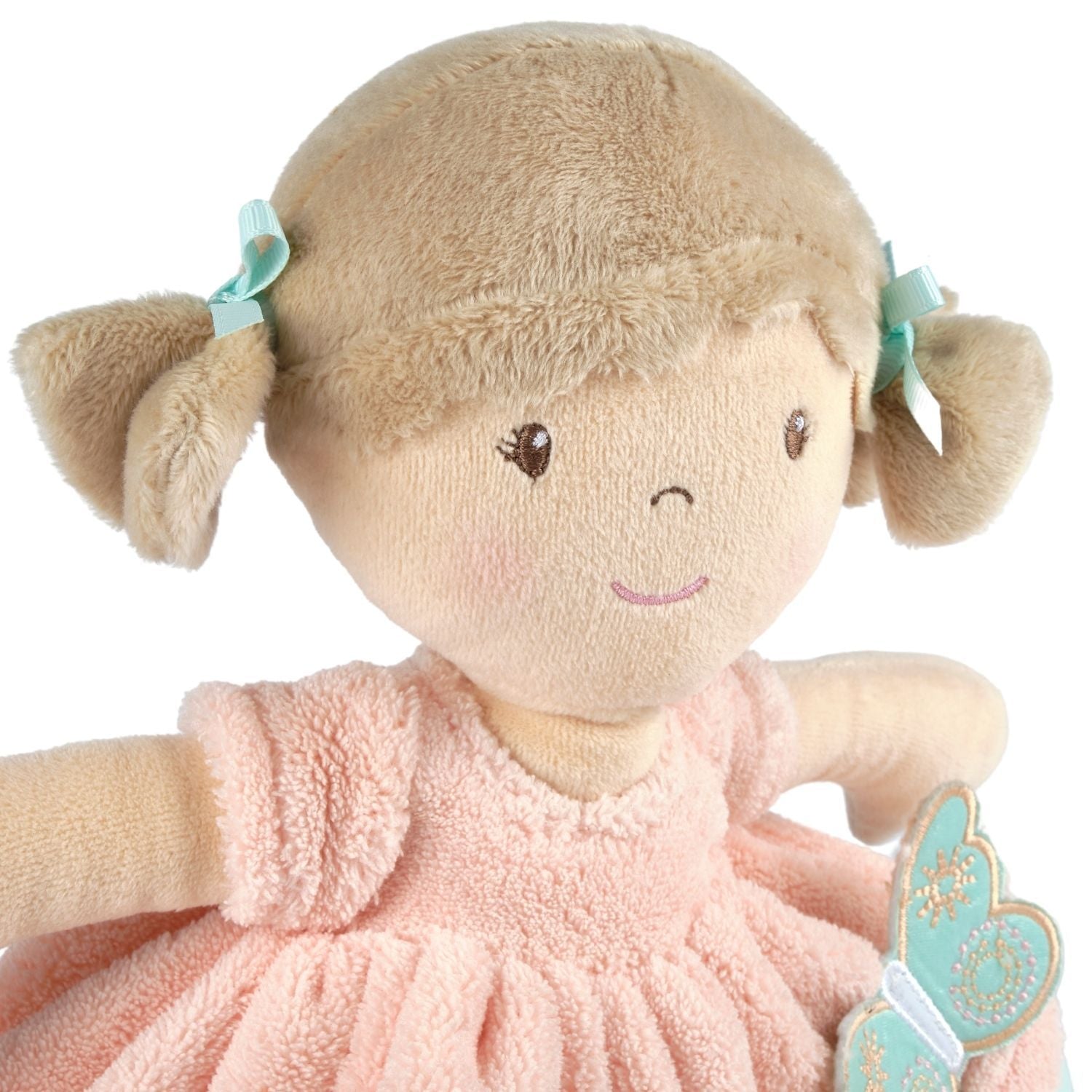 Pia Light Brown Hair in Peach & Blue Dress Tikiri Toys   