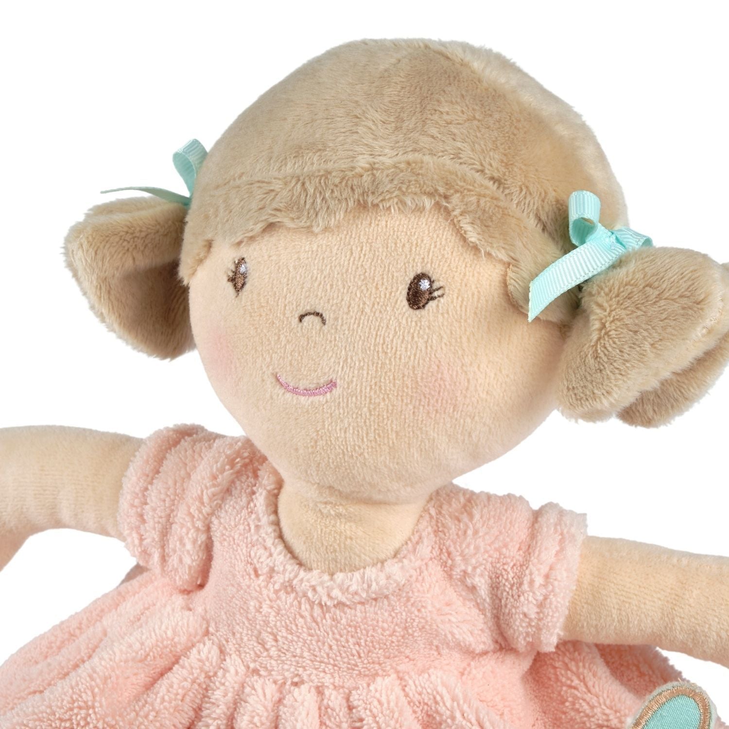 Pia Light Brown Hair in Peach & Blue Dress Tikiri Toys   