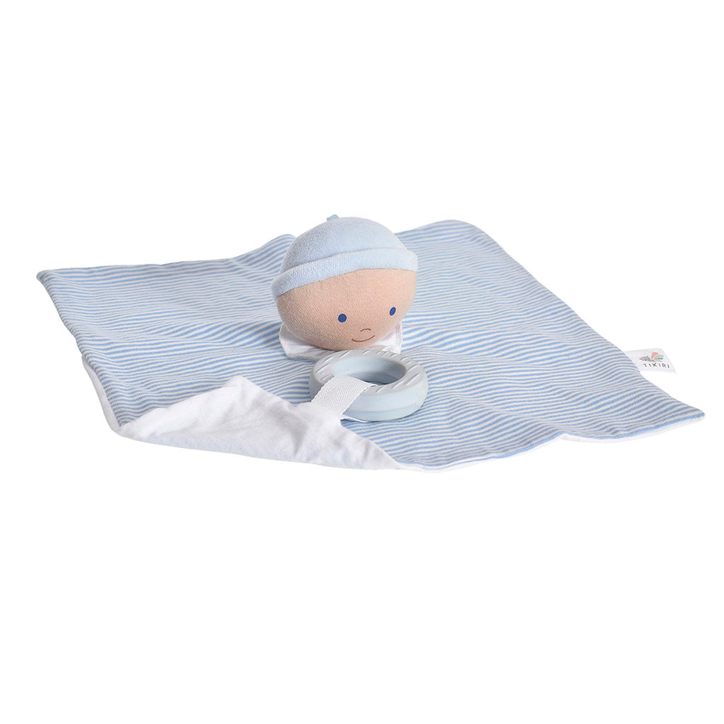 Cherub Baby Comforter With Rubber Teether - Blue Tikiri Toys   