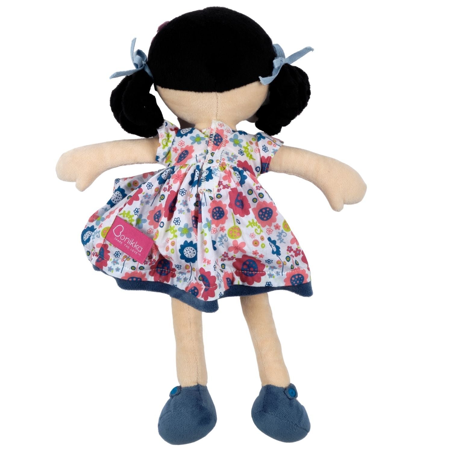 Lilac Black Hair With Blue Floral Dress Tikiri Toys   