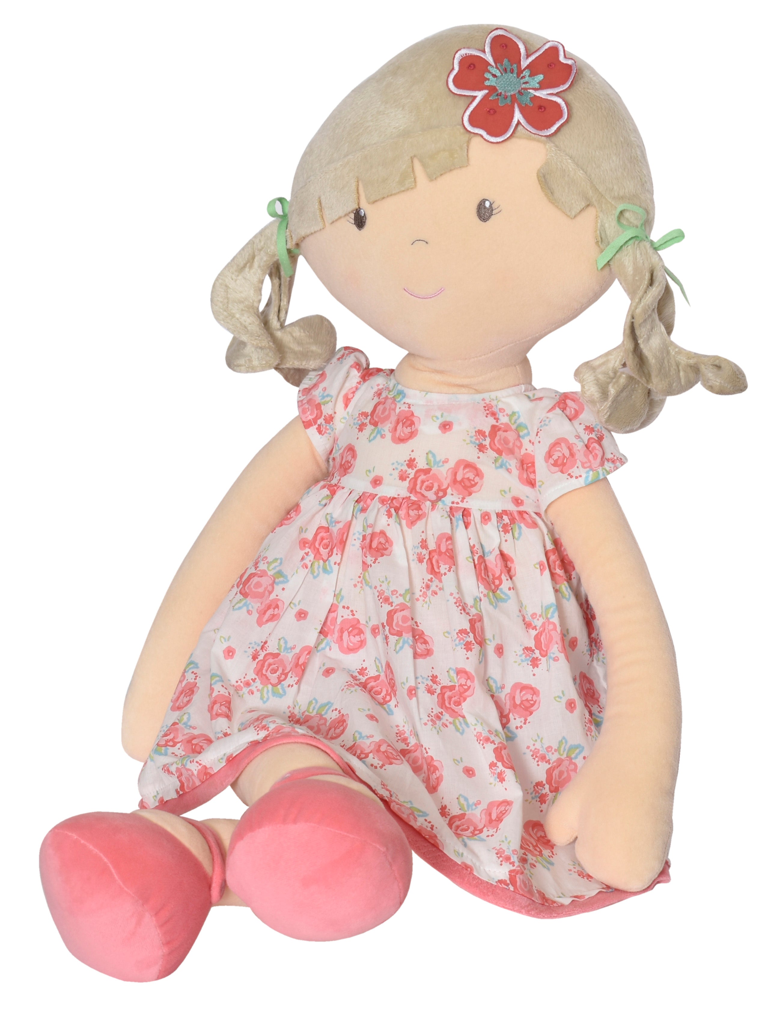 Scarlet X-Large Doll Beige Hair in Pink Floral Dress Tikiri Toys   