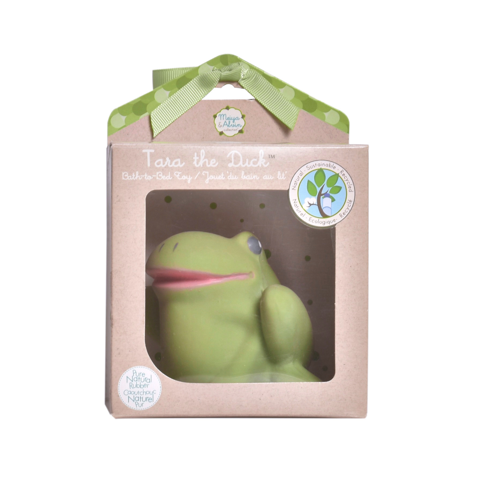 Gemba the Frog Organic Natural Rubber Teether, Rattle & Bath Toy Tikiri Toys   