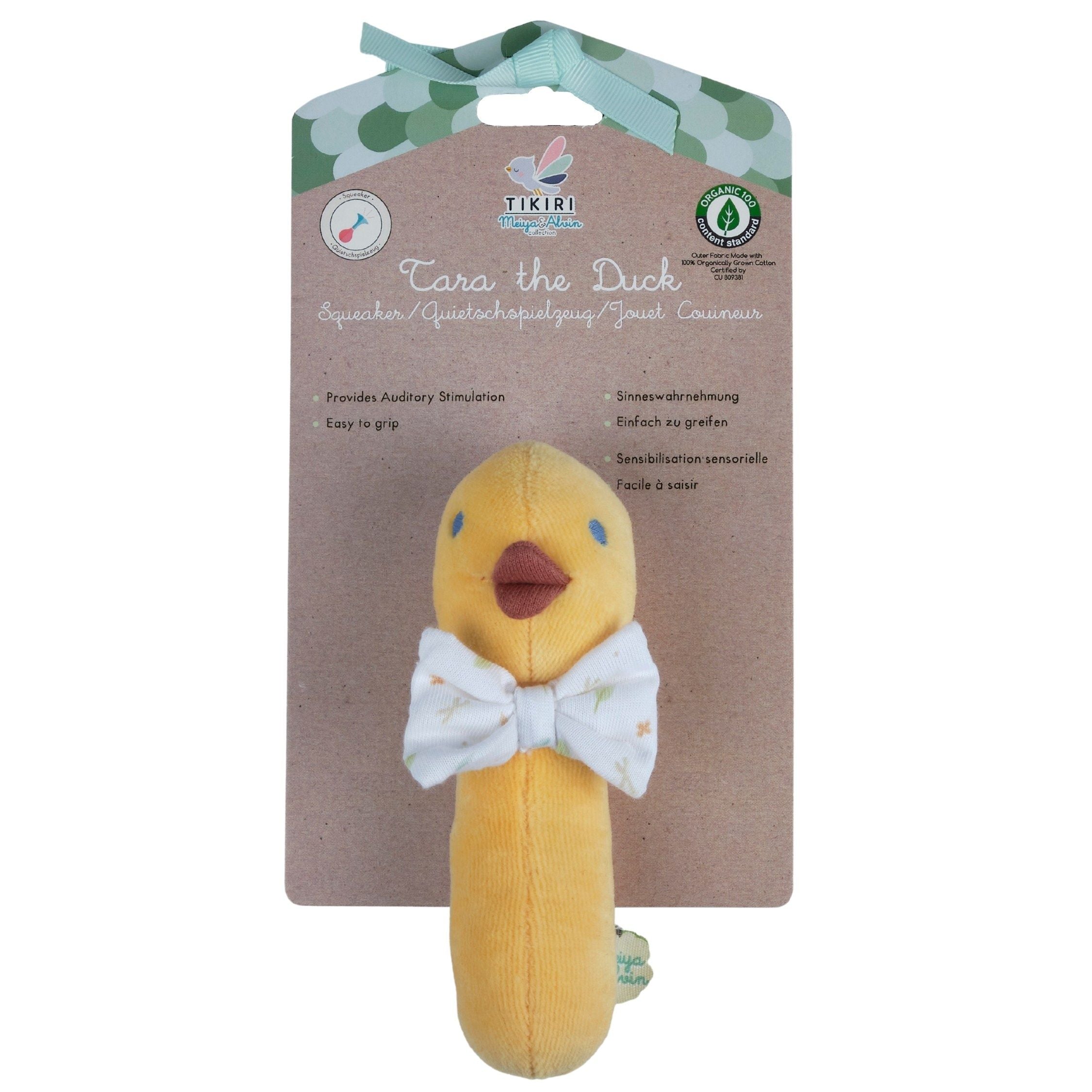 Tara the Duck - Baby Squeaker Toy Tikiri Toys   