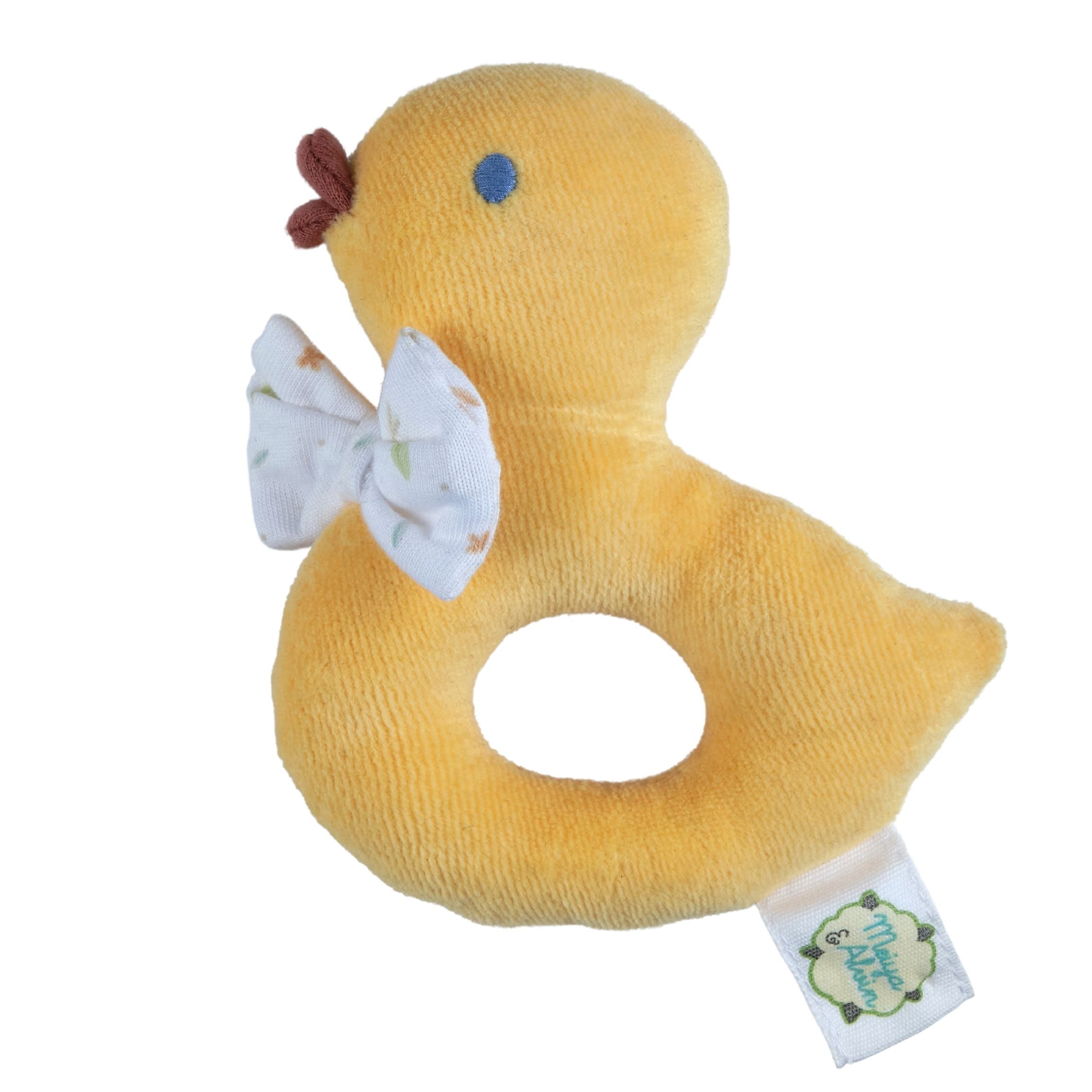 Tara the Duck - Baby Organic Fabric Rattle Tikiri Toys   