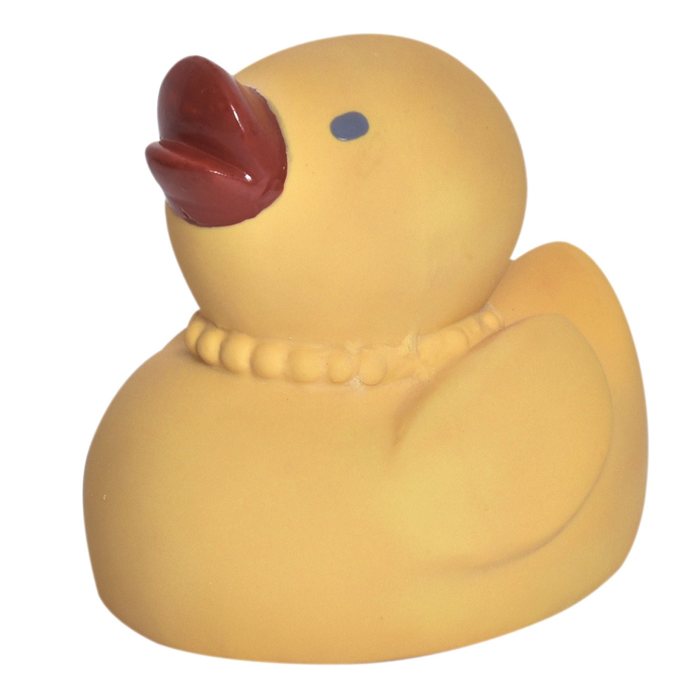 Tara the Duck -_Organic Natural Rubber Teether, Rattle & Bath Toy Tikiri Toys   