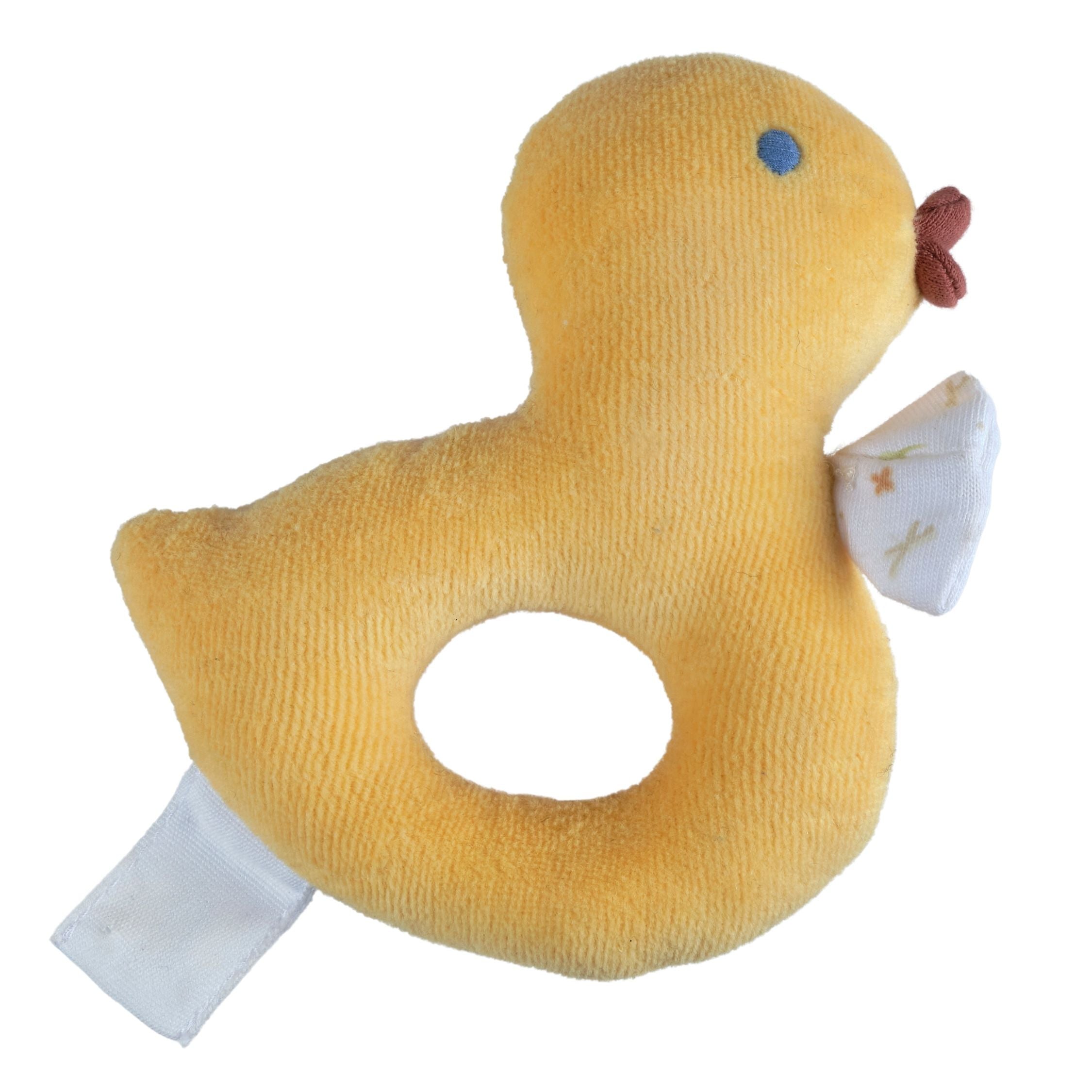 Tara the Duck - Baby Organic Fabric Rattle Tikiri Toys   