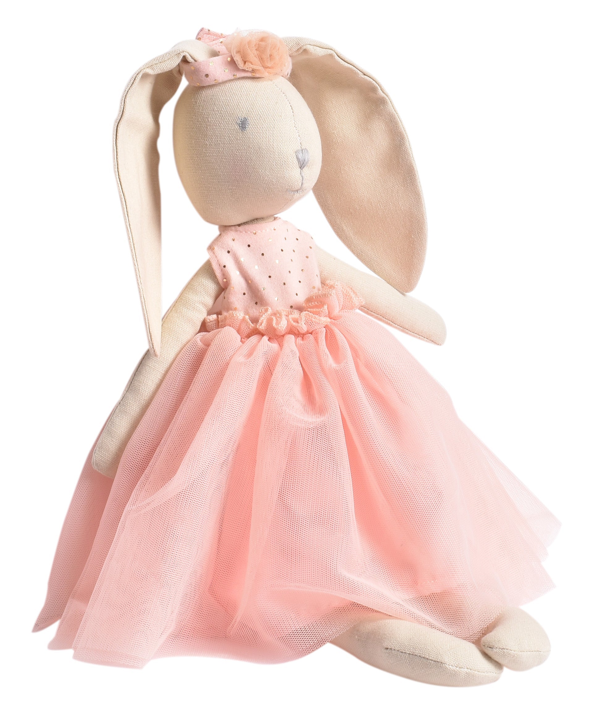 Marcella the Bunny in Ballerina Tulle Netting Pink Dress Tikiri Toys   