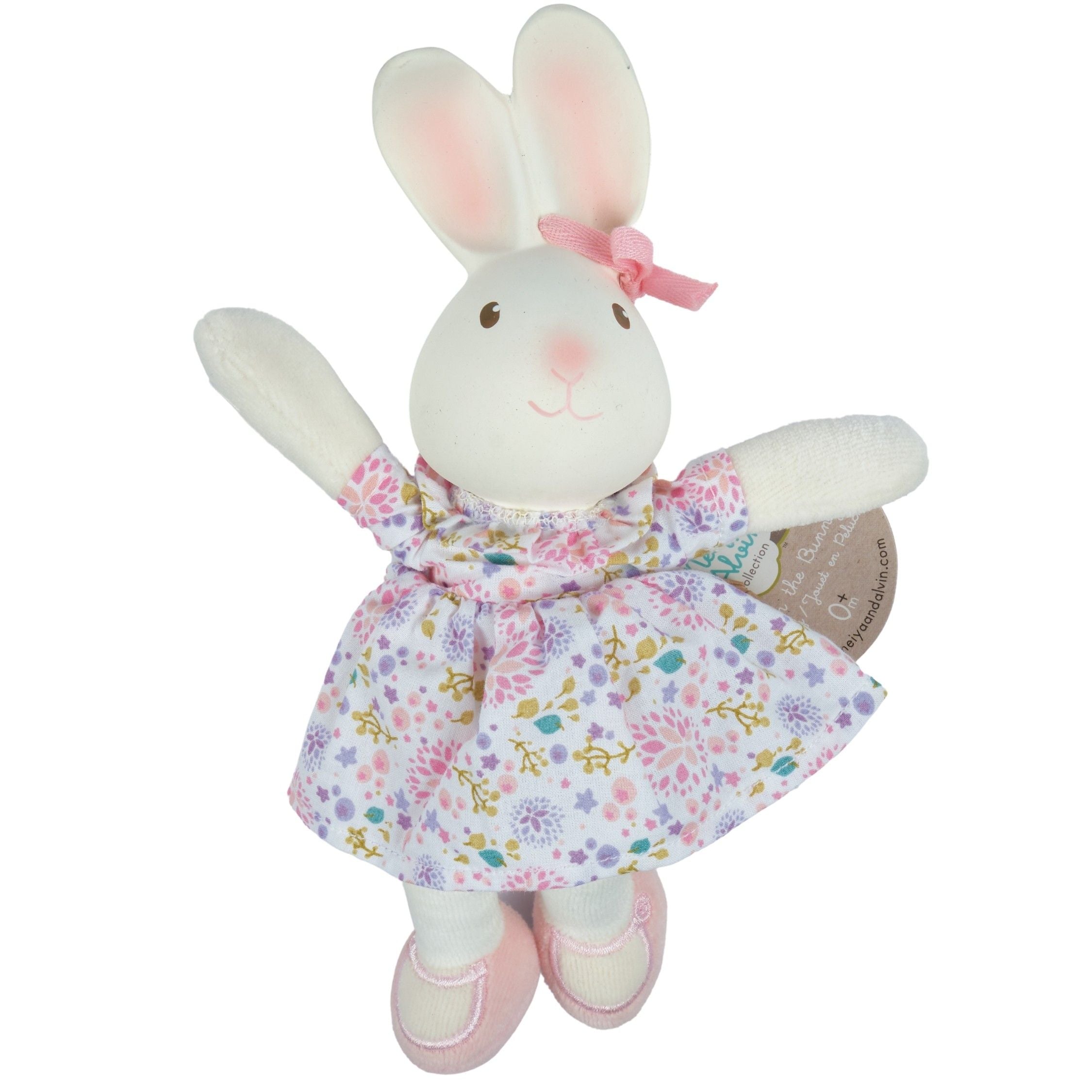 Havah  the  Bunny Mini Organic Rubber Head  Plush  Toy Tikiri Toys   