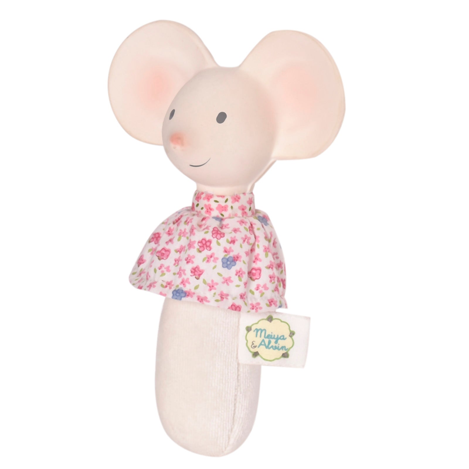 Meiya the Mouse Soft Squeaker Toy With Natural Rubber Head Tikiri Toys   