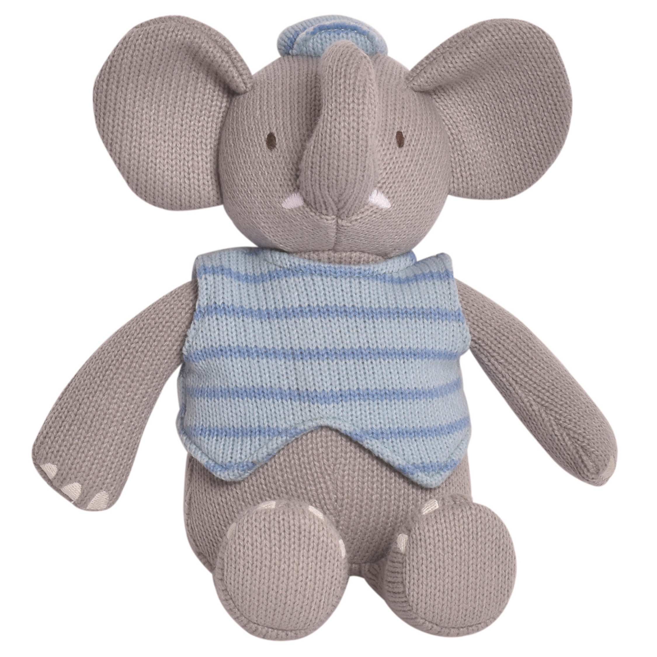 Alvin the Elephant - Knitted Fabric Plush Tikiri Toys   