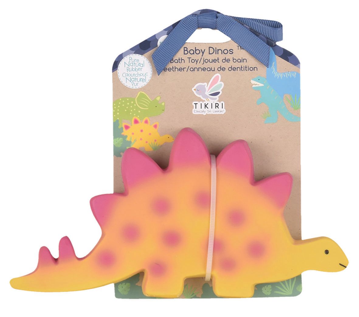 Baby Stegosaurus (Stego) Organic Natural Rubber Toy Tikiri Toys   