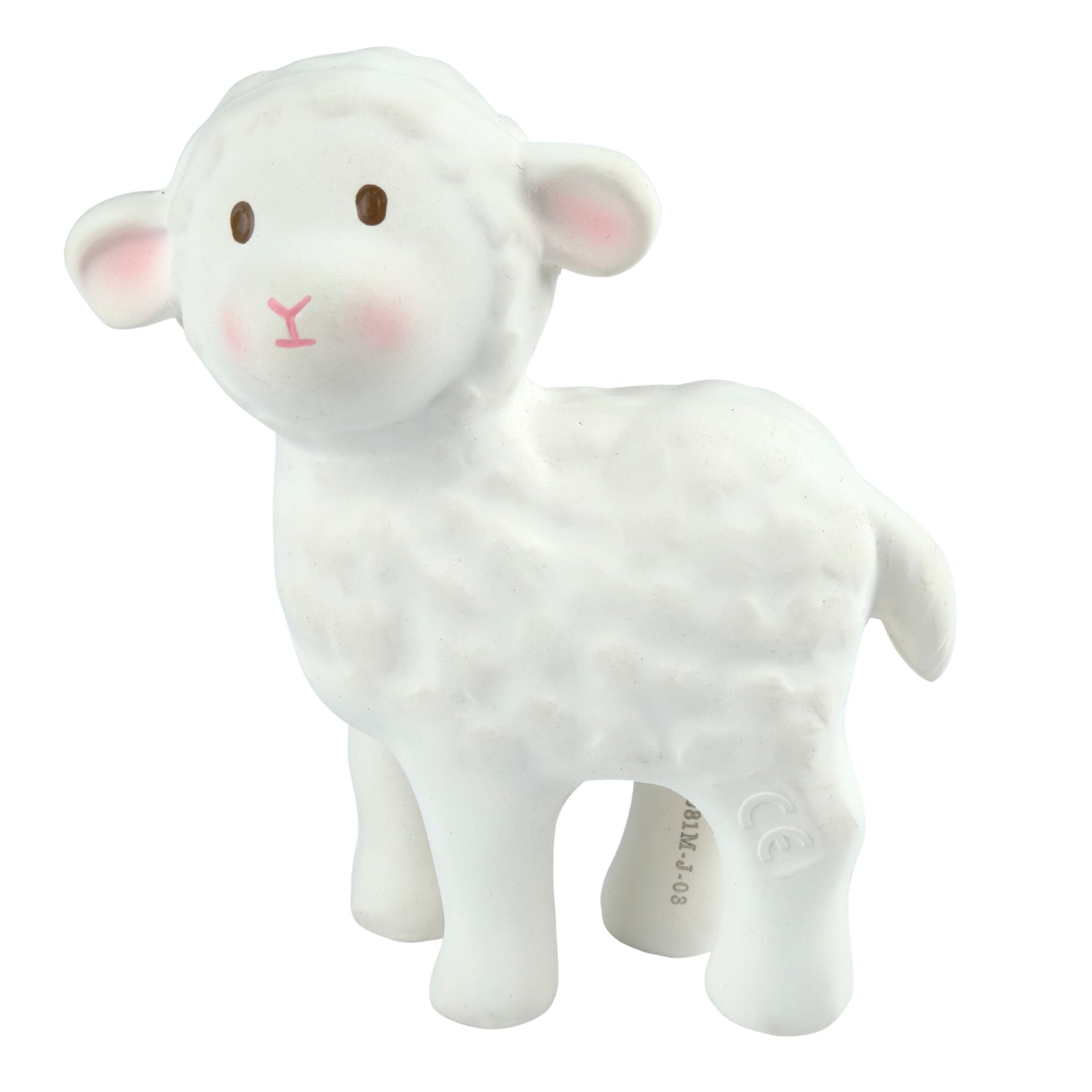 Bahbah the Lamb Organic Natural Rubber Teether, Rattle & Bath Toy Tikiri Toys   