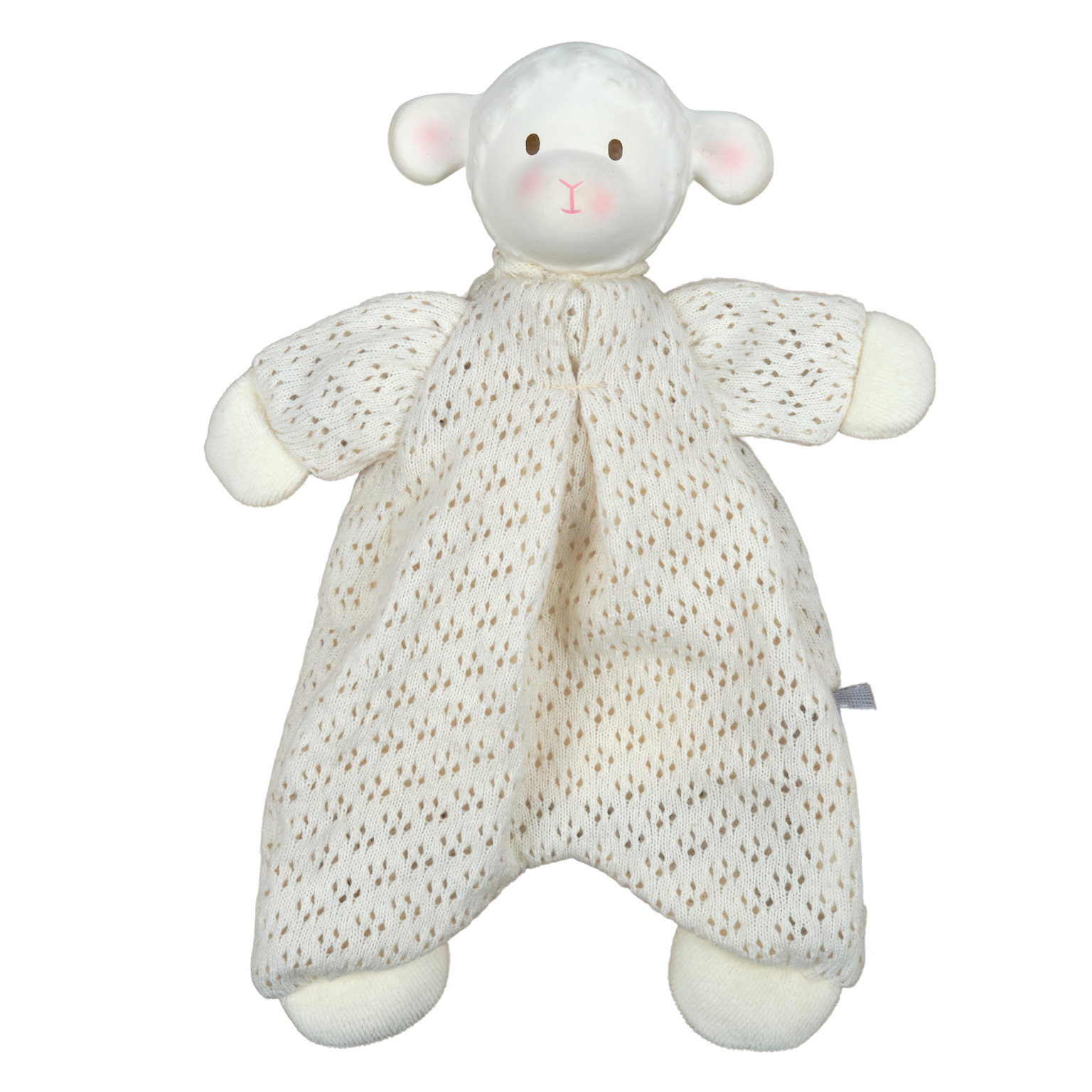 Bahbah the Lamb Baby Lovey With Organic Natural Rubber Teether Head Tikiri Toys   