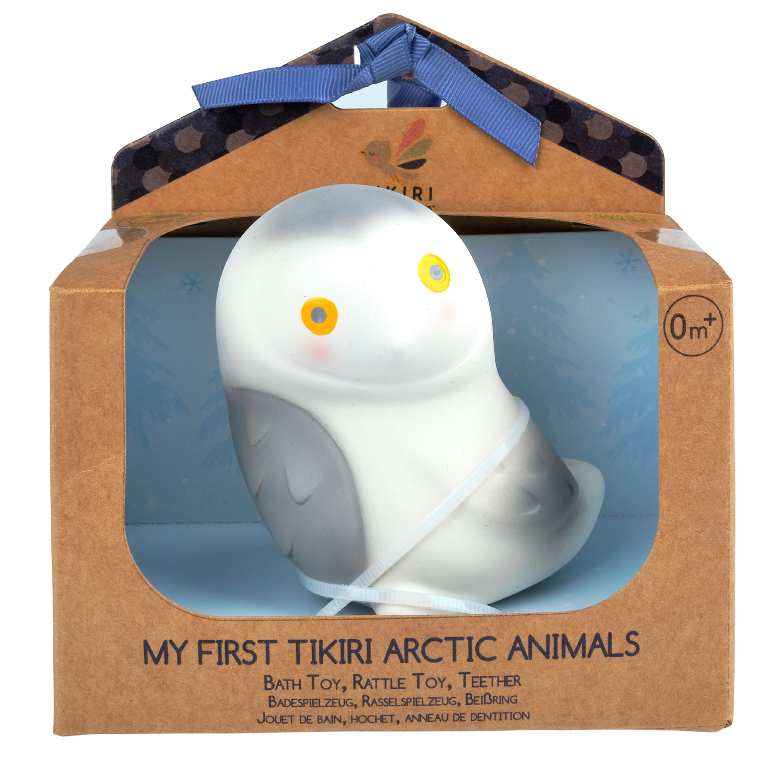 My First Arctic Snow Owl Organic Teether, Rattle & Bath Toy Tikiri Toys   