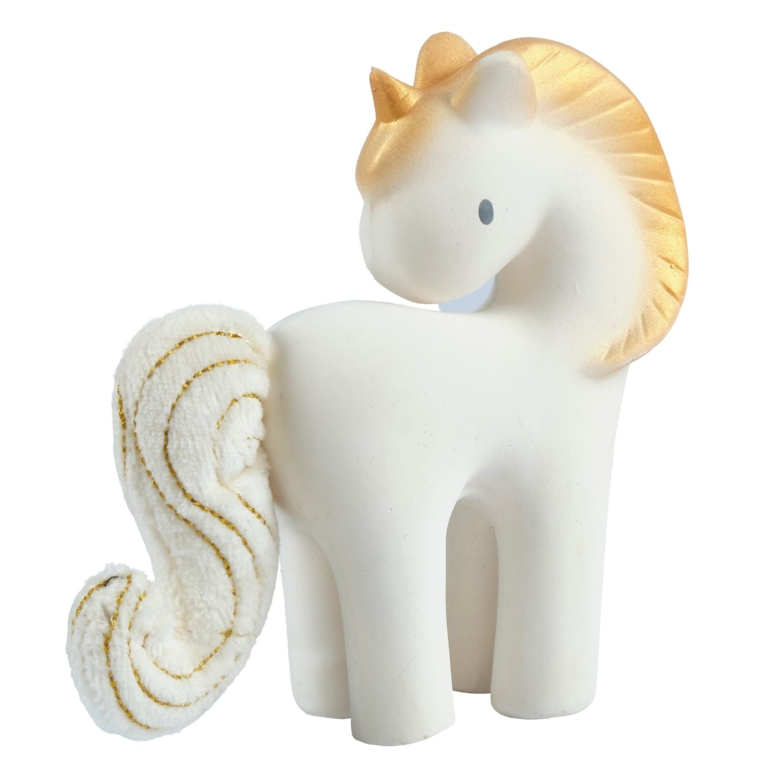 Shining Stars Unicorn Organic Natural Rubber Rattle With Crinkle Wings Tikiri Toys   