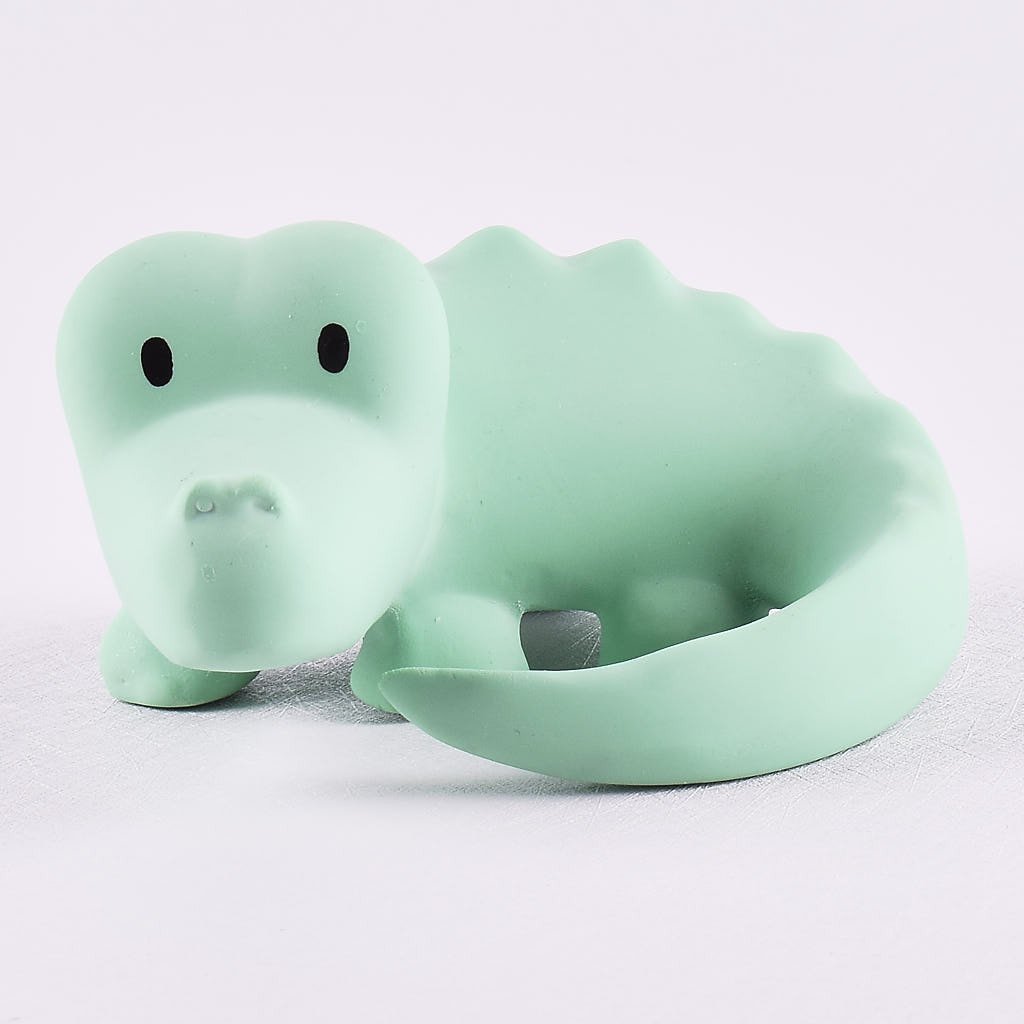 Crocodile Organic Natural Rubber Rattle, Teether & Bath Toy Tikiri Toys   