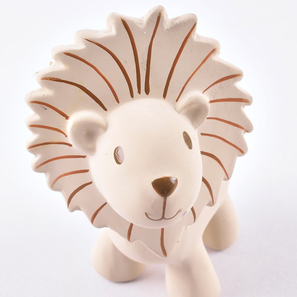 Lion Organic Natural Rubber Rattle, Teether & Bath Toy Tikiri Toys   