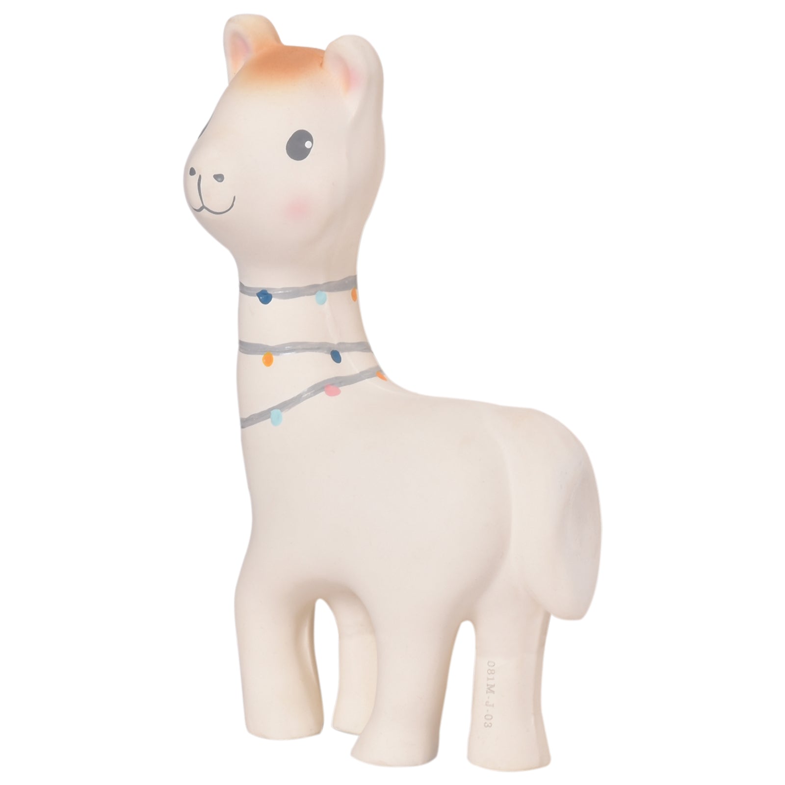 Lilith the Llama Organic Natural Rubber Rattle, Teether & Bath Toy Tikiri Toys   