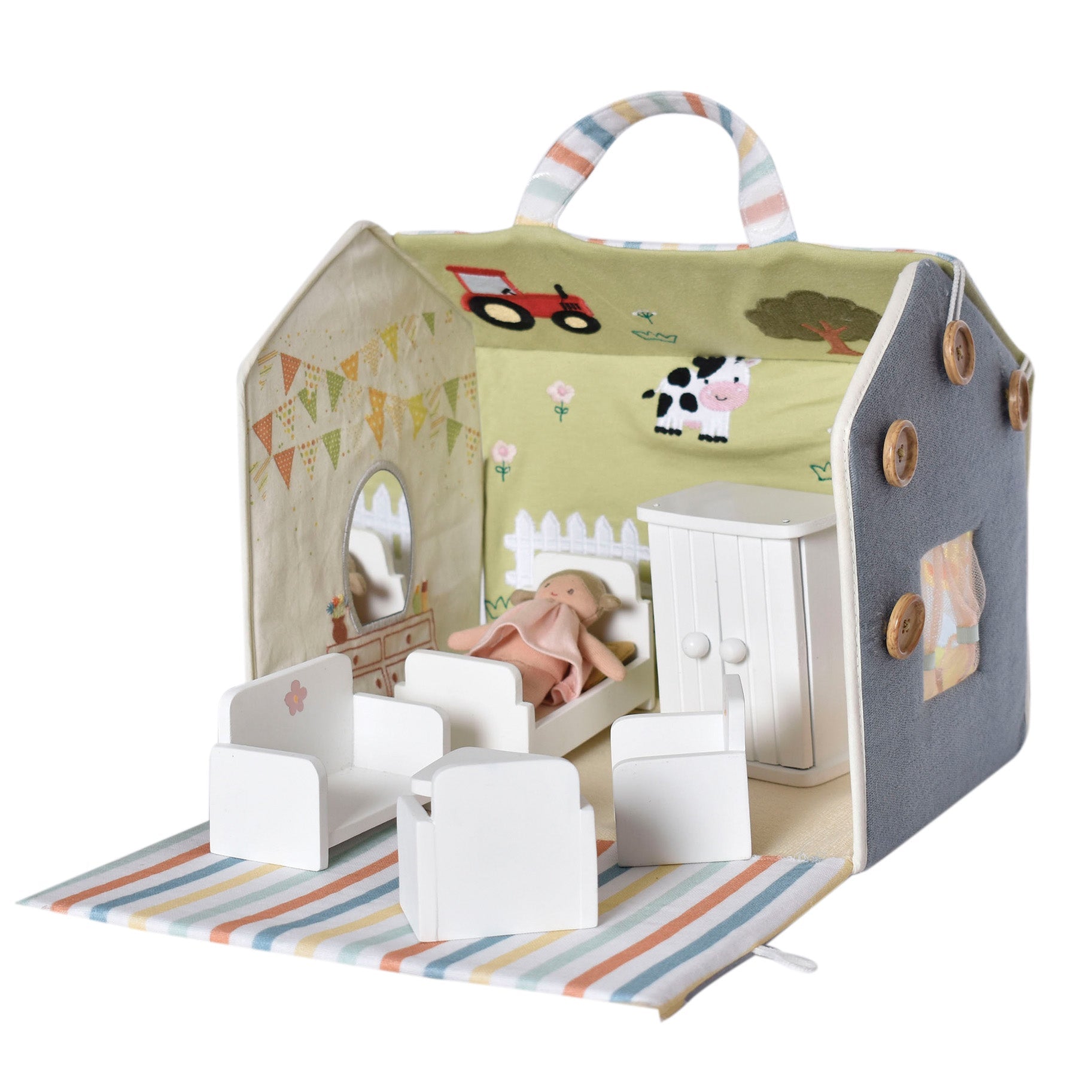 Doll House With Wooden Furniture Tikiri Toys   