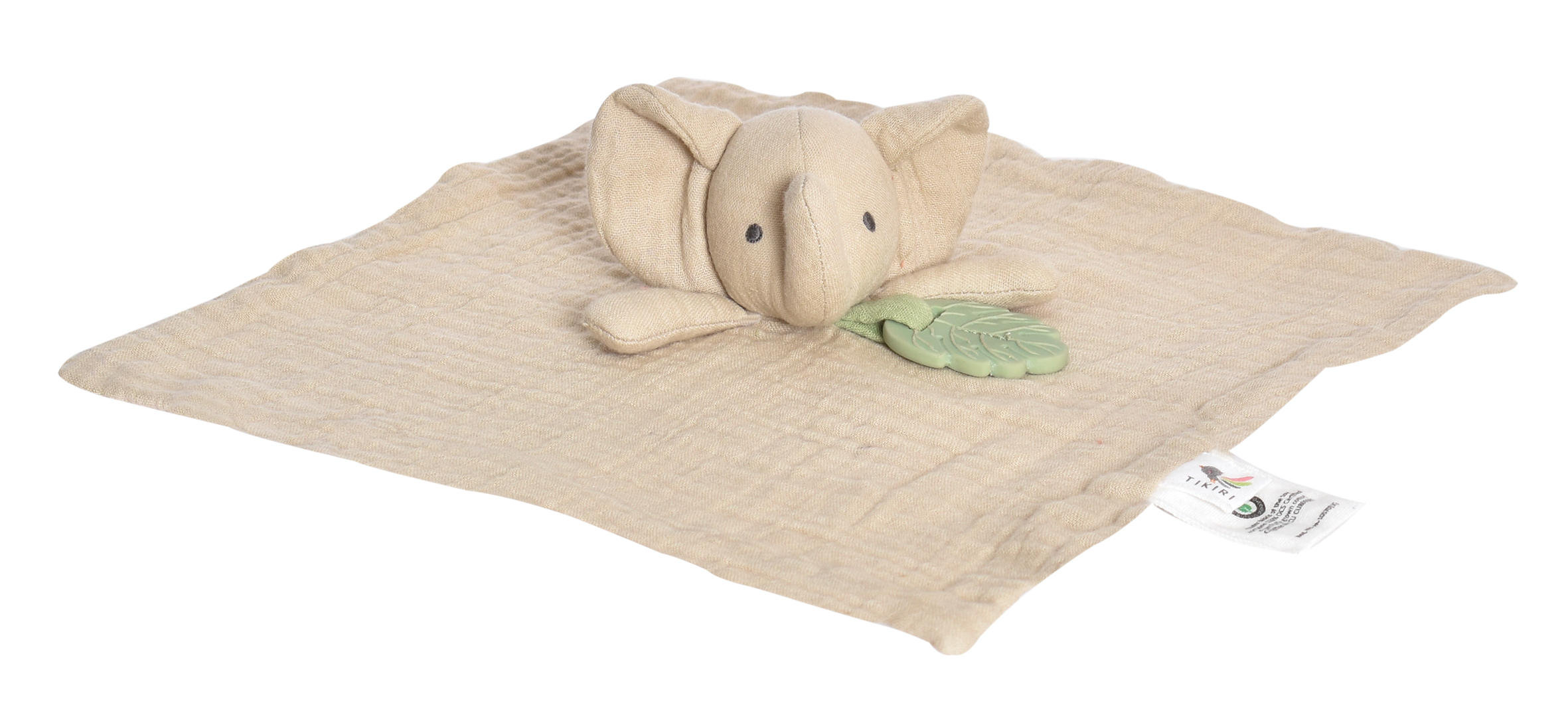 Elephant Comforter With Rubber Teether Tikiri Toys   