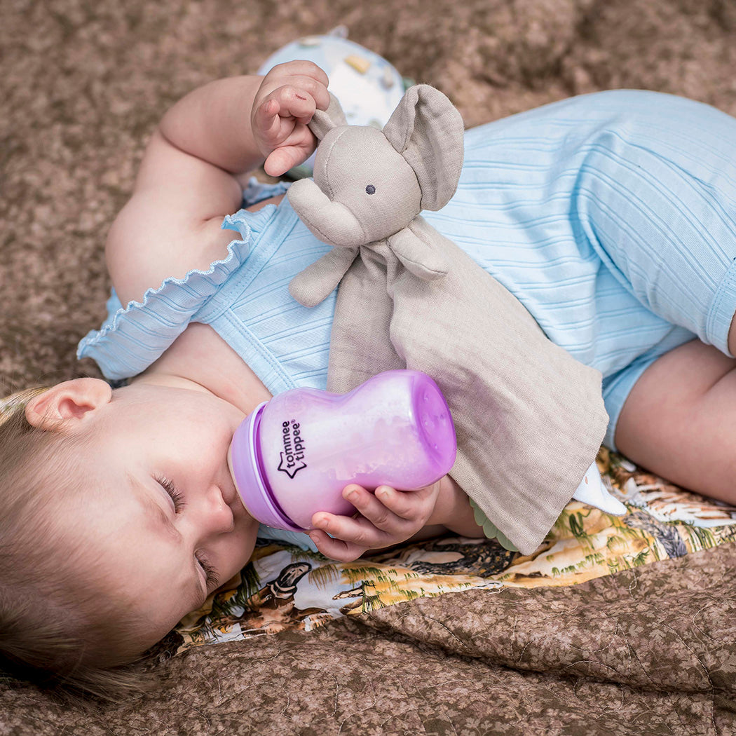 Elephant Comforter With Rubber Teether Tikiri Toys   