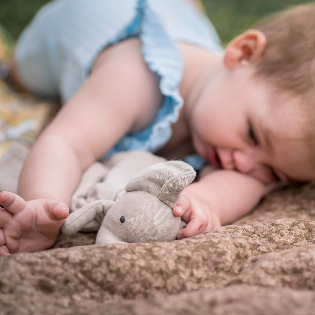 Elephant Comforter With Rubber Teether Tikiri Toys   