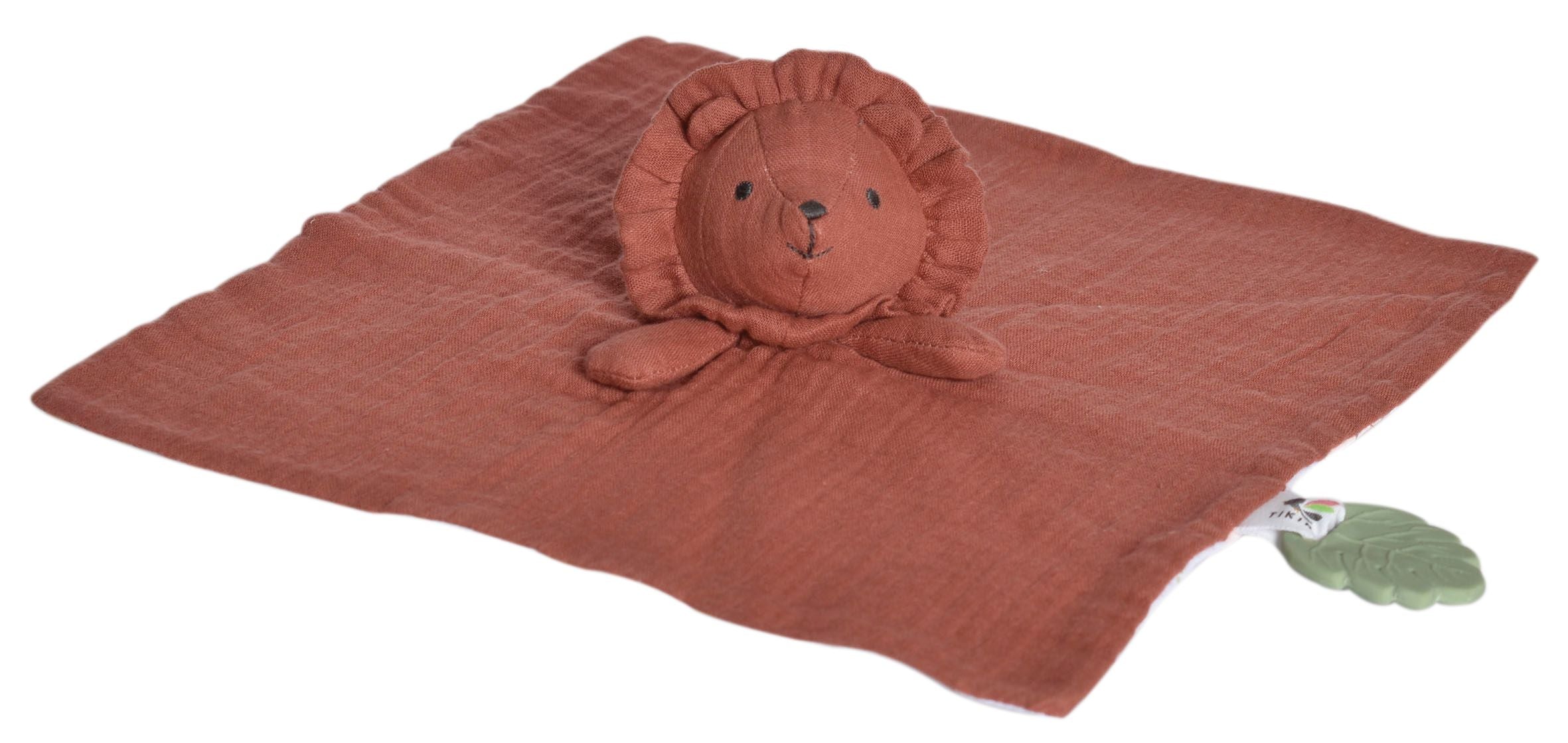 Lion Comforter With Rubber  Teether Tikiri Toys   