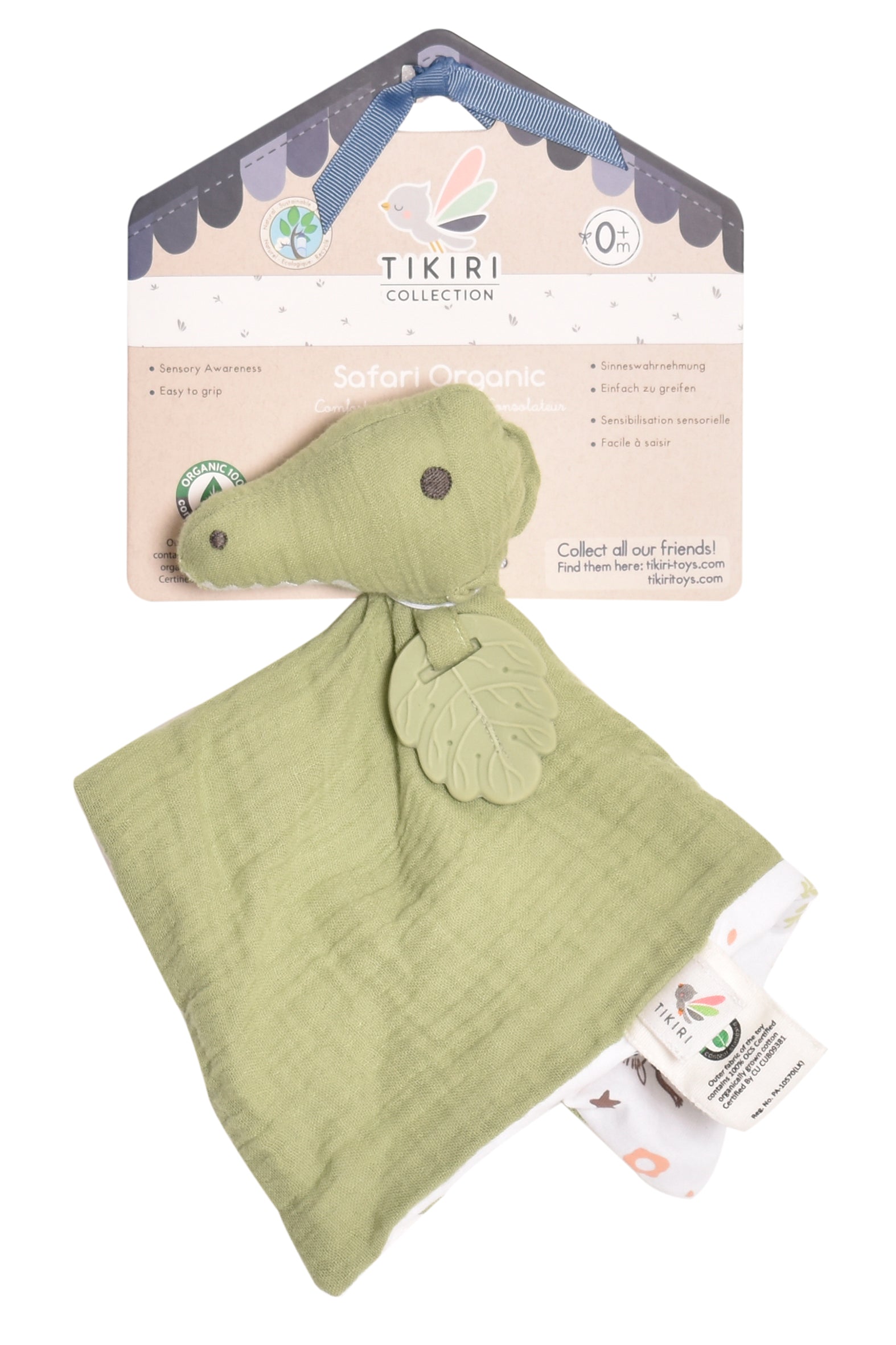 Crocodile Comforter With Rubber Teether Tikiri Toys   